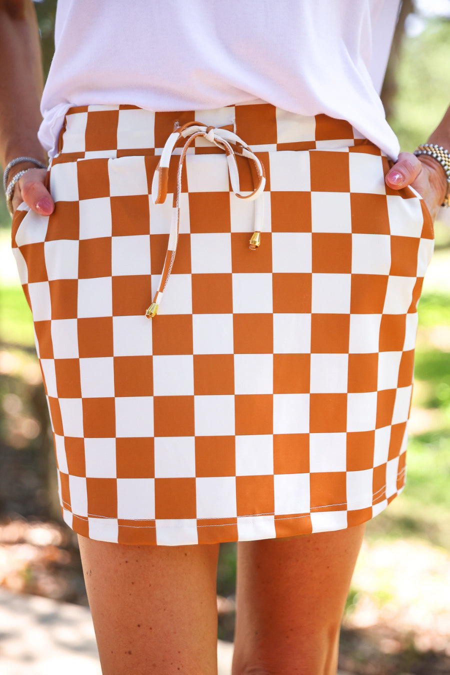 PREORDER: Let's Go Checkered Skort / Orange by Jess Lea (ETA: July)
