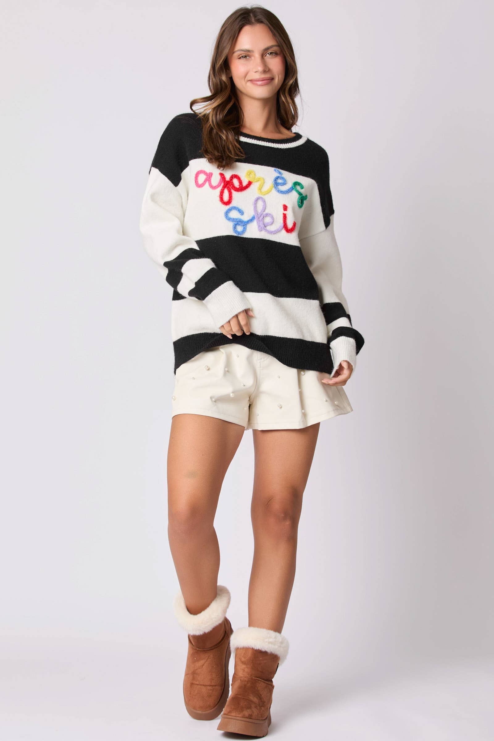 Après Ski Sweater - Bold Stripes, Cozy Vibes - BFF Here