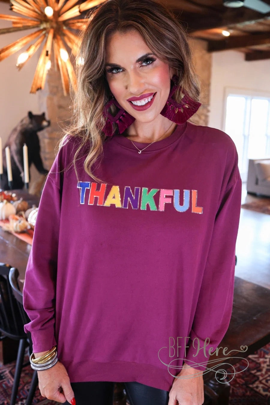 Thankful Sequin Sweatshirt by Jess Lea - BFF Here