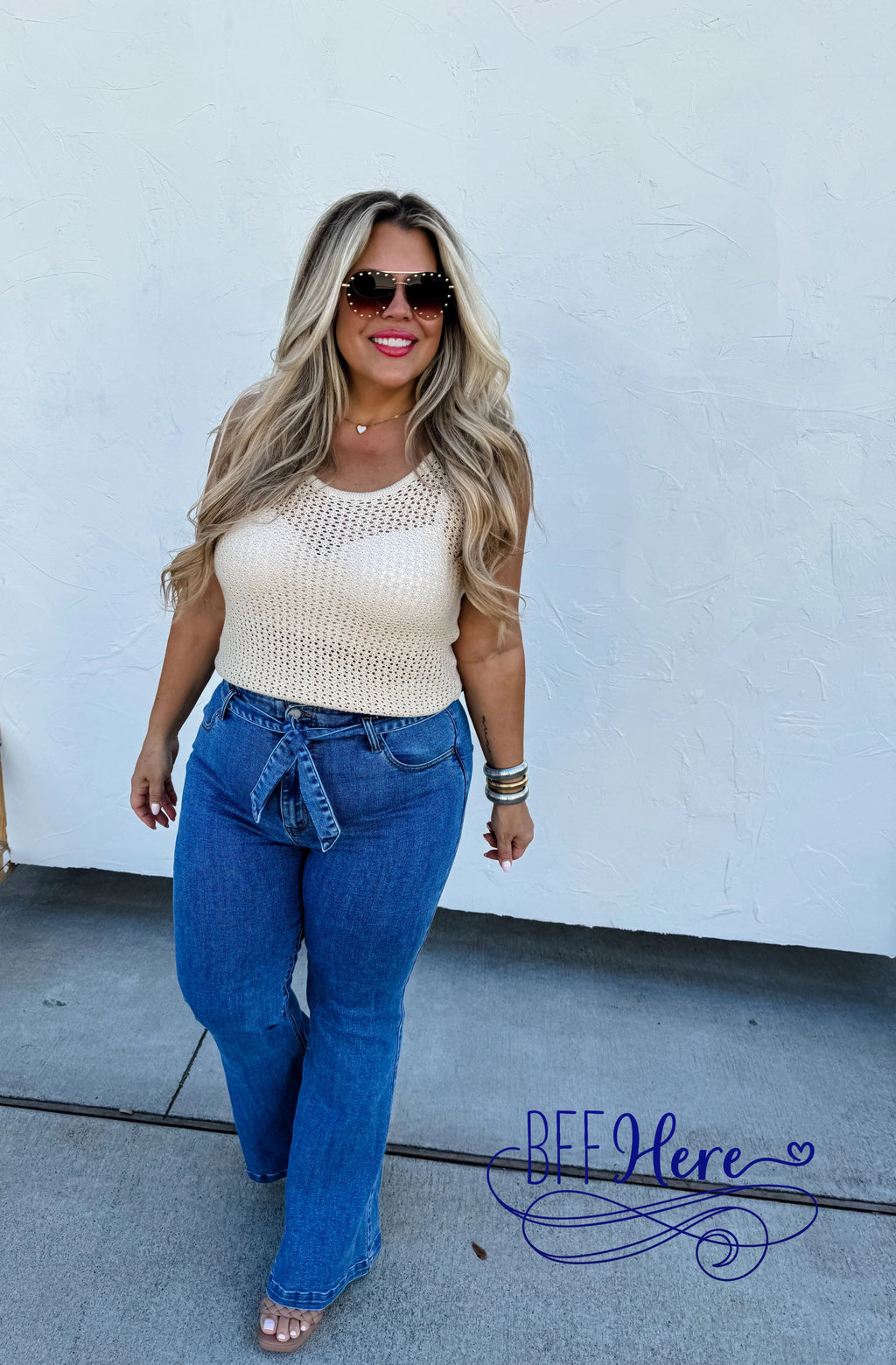 PREORDER:  Belted Bliss: Fashion-Forward Tie-Waist Jeans by Blakeley (Ships Middle of May ) - BFF Here