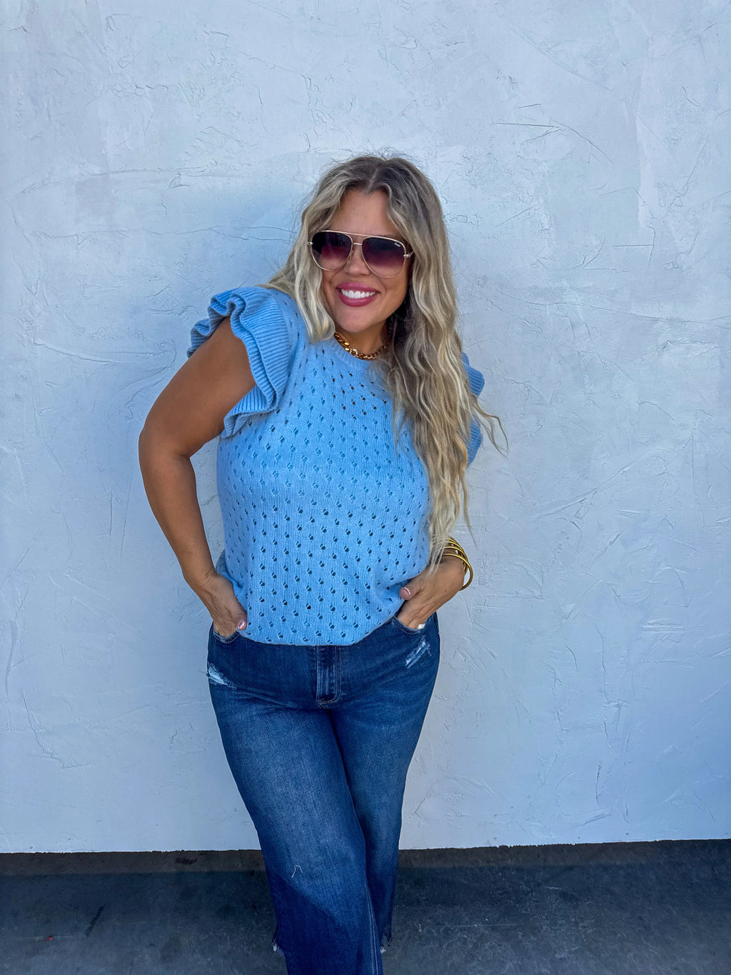 Casey Ruffle Sleeve Sweater - BFF Here