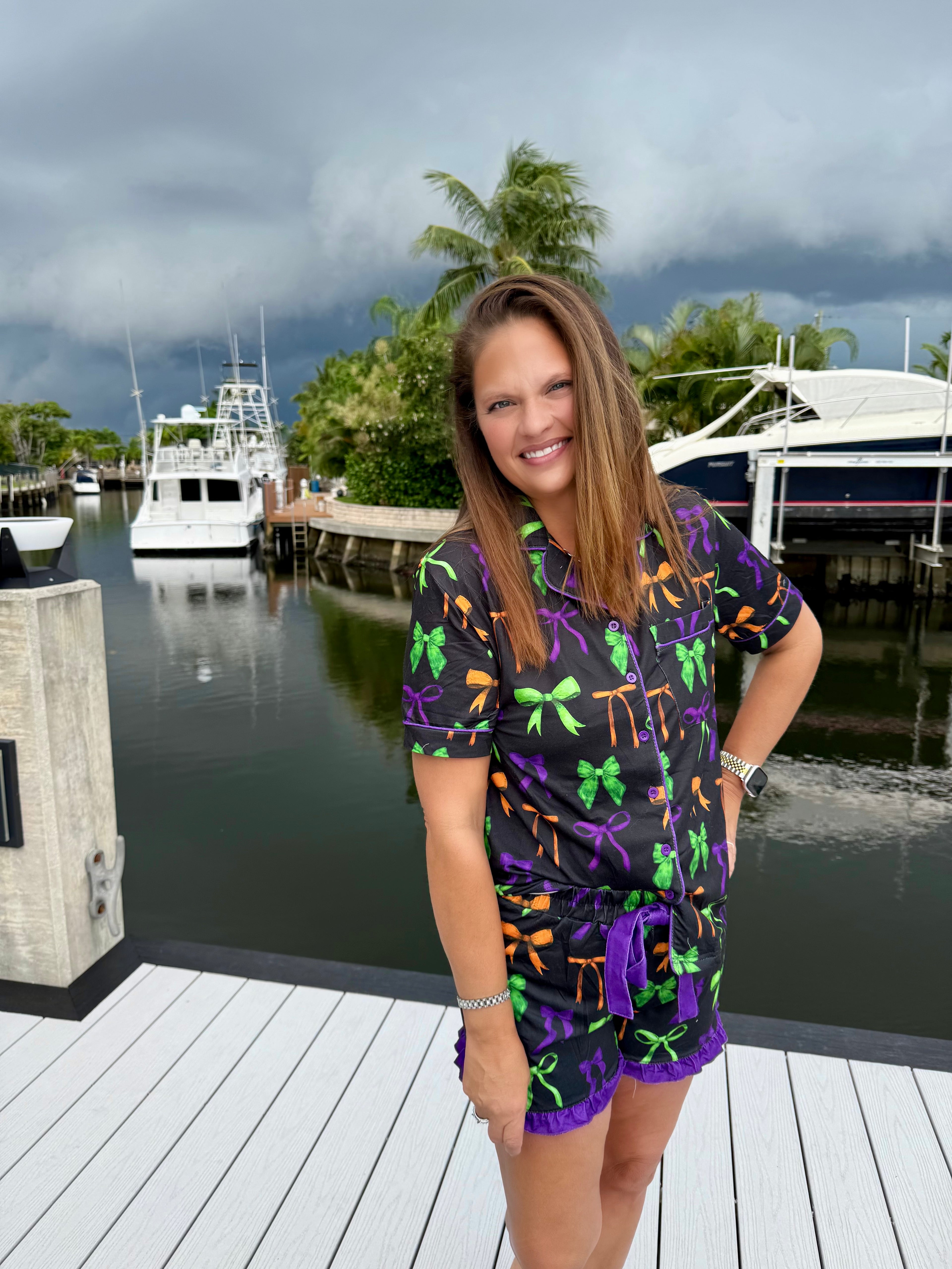 Bow Bewitched Ruffle Pajama Set  by Jess Lea - BFF Here