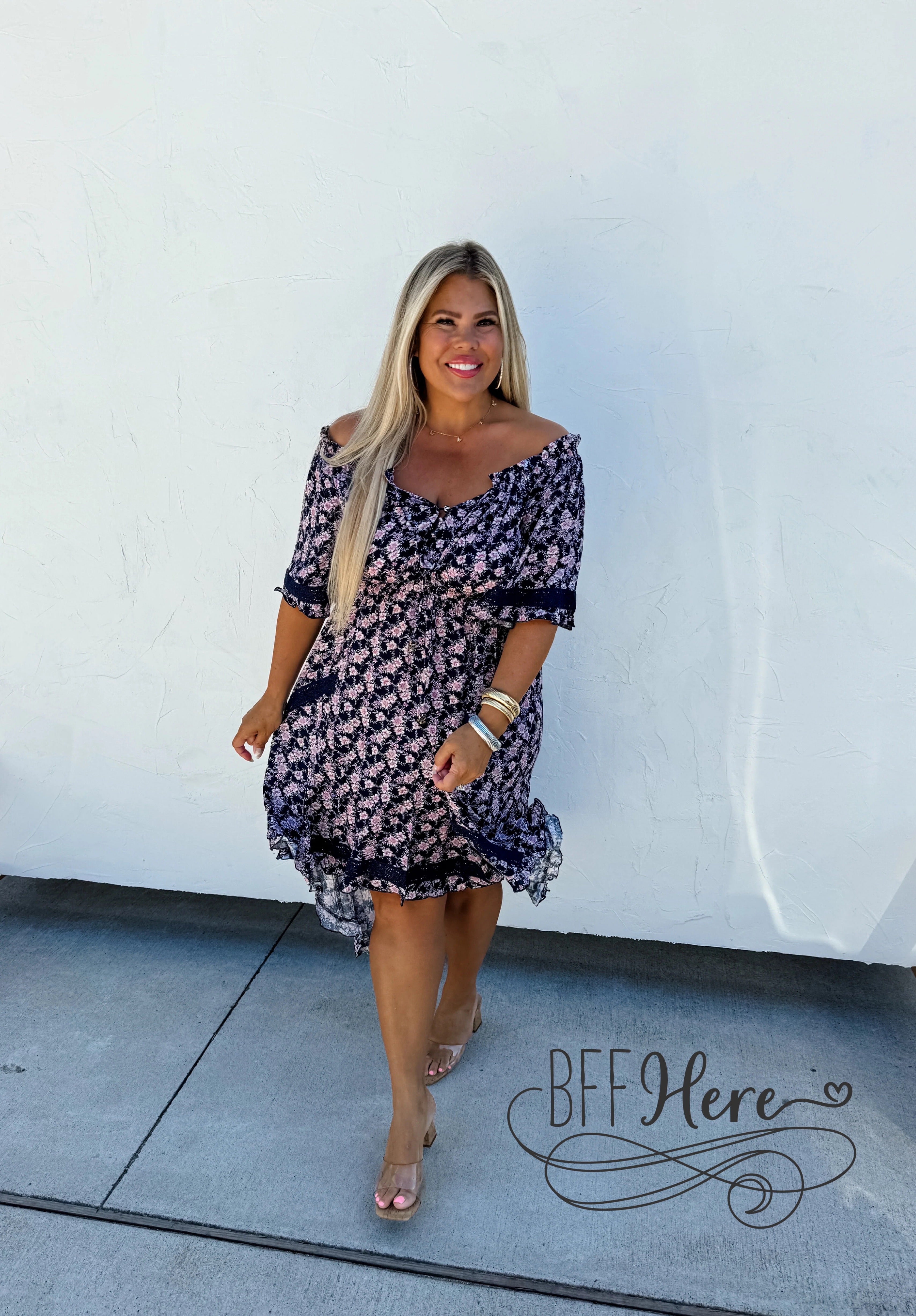 Garden Lace: Enchanting Floral and Crochet Dress - BFF Here