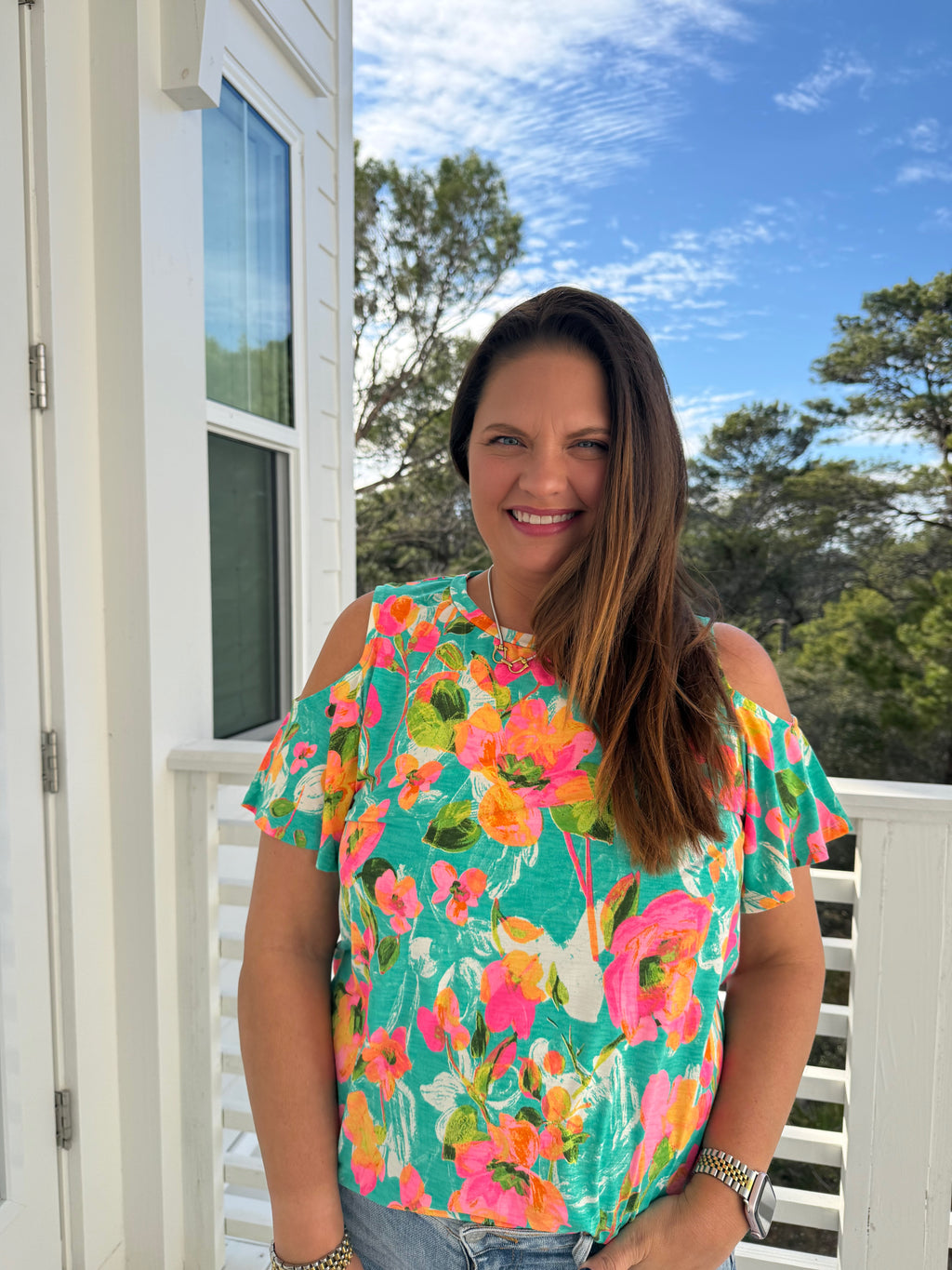 Bright Bloom Cold Shoulder Top  by Sew In Love (Ships 2-3 weeks) - BFF Here