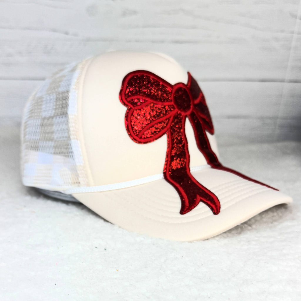 Glitter & Gingham Bow Hat - BFF Here