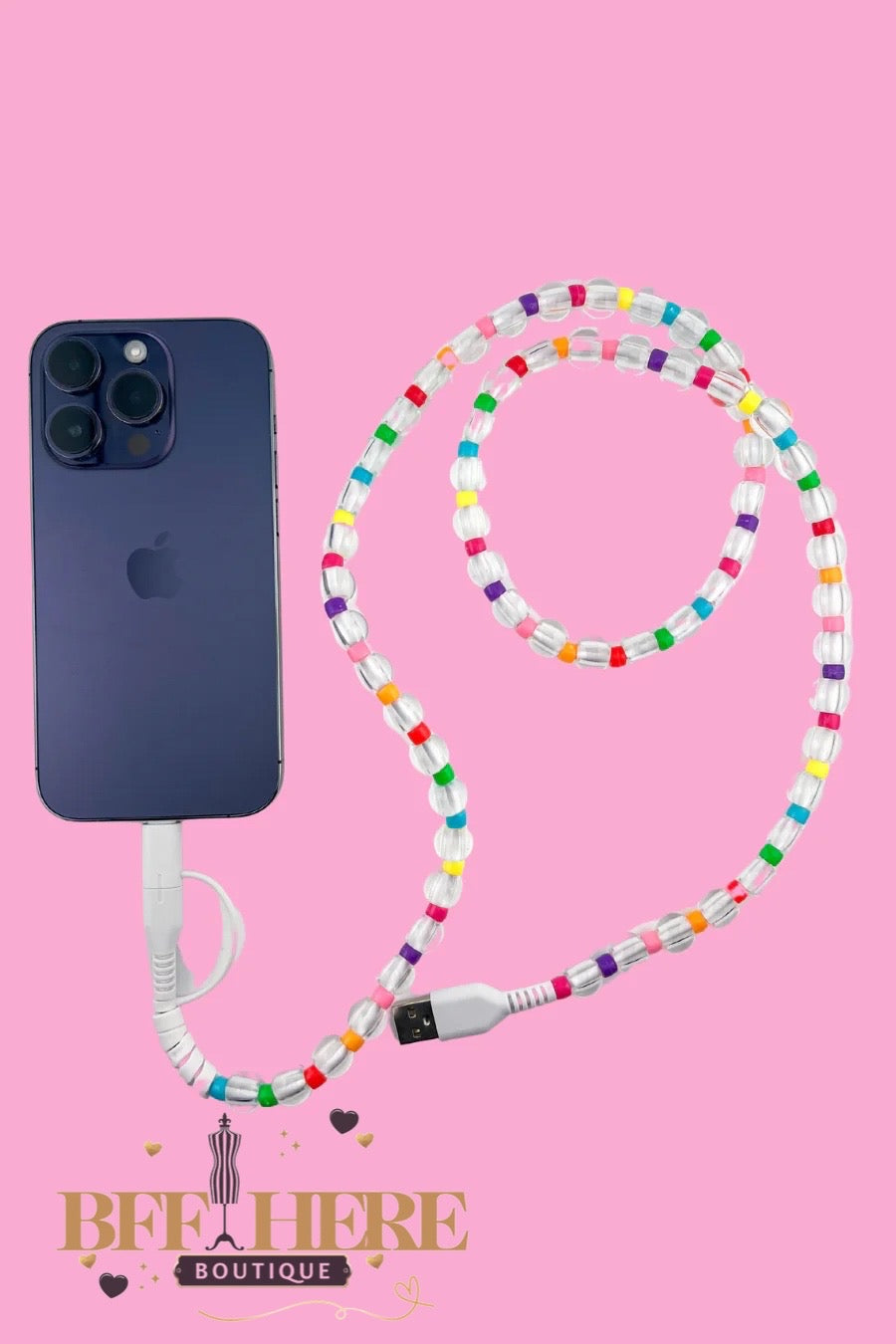2 in 1 Beaded USB Charger by Jess Lea / Choice of Color - BFF Here