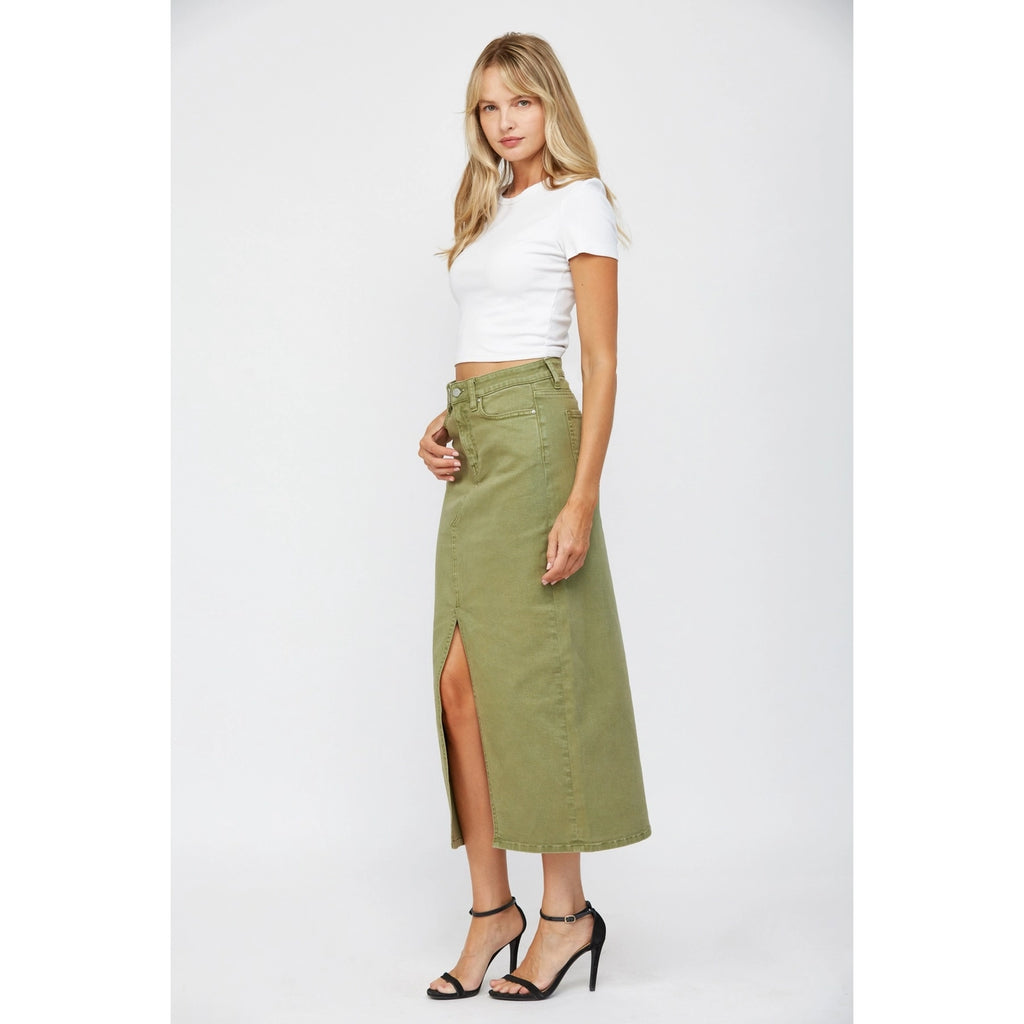 Midi with Front Slit Skirt / Emory by Mica Denim (ARRAY) — Ships 2-3 weeks - BFF Here