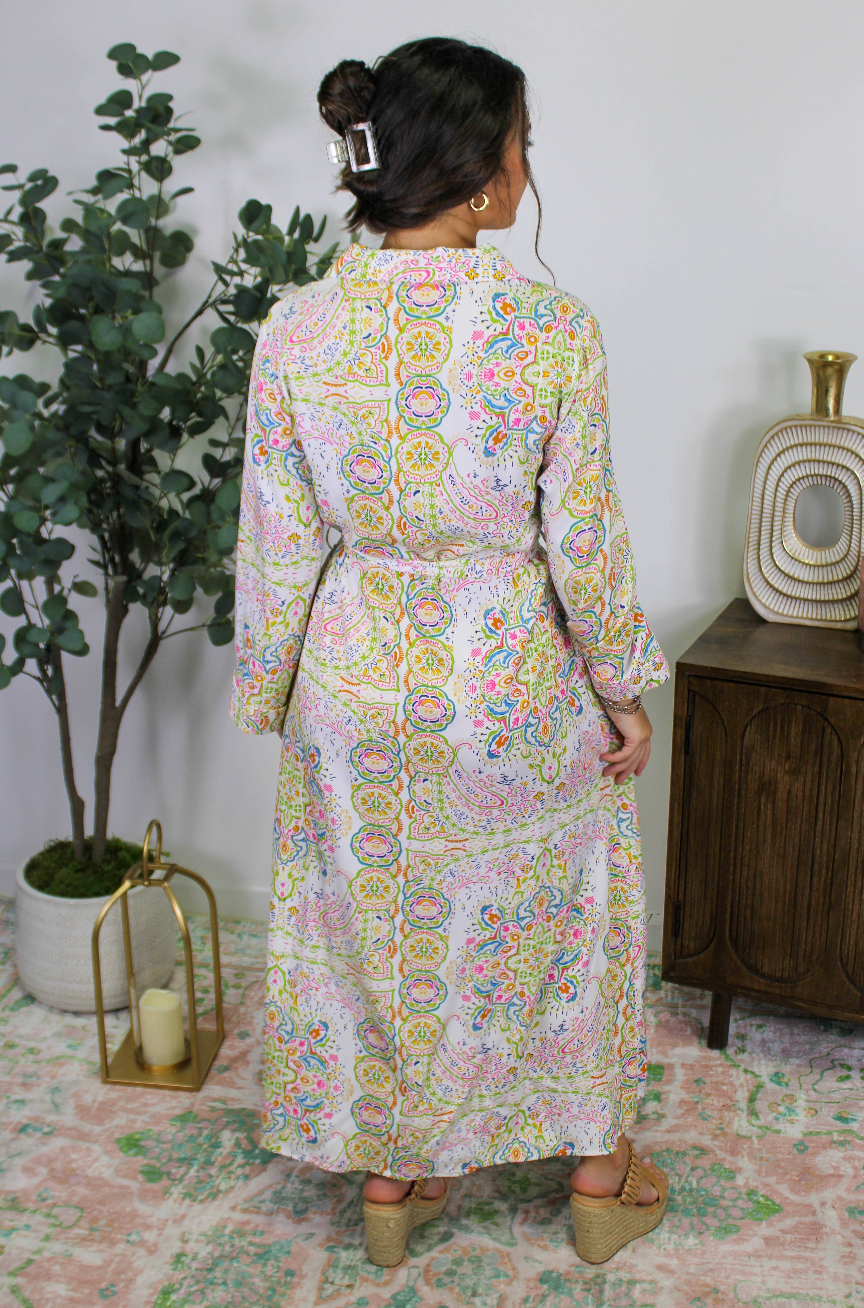 Serene Paisley Swirls Maxi Dress - BFF Here