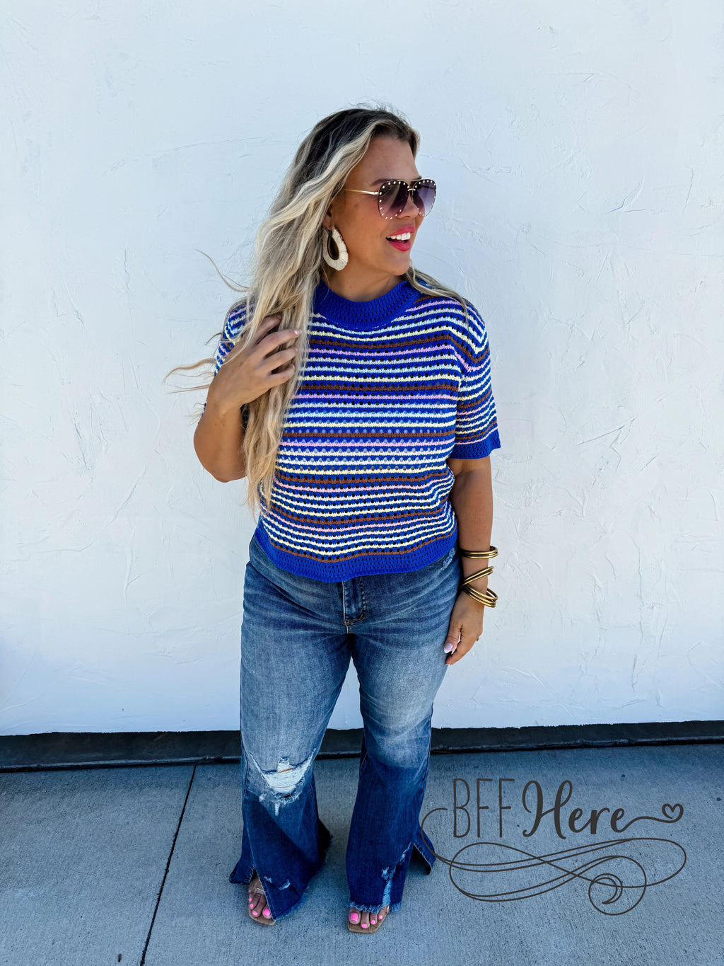 PREORDER: Striped Serenity: Soft Knit Top / Choice of Color by Blakeley (Ships Middle of April) - BFF Here