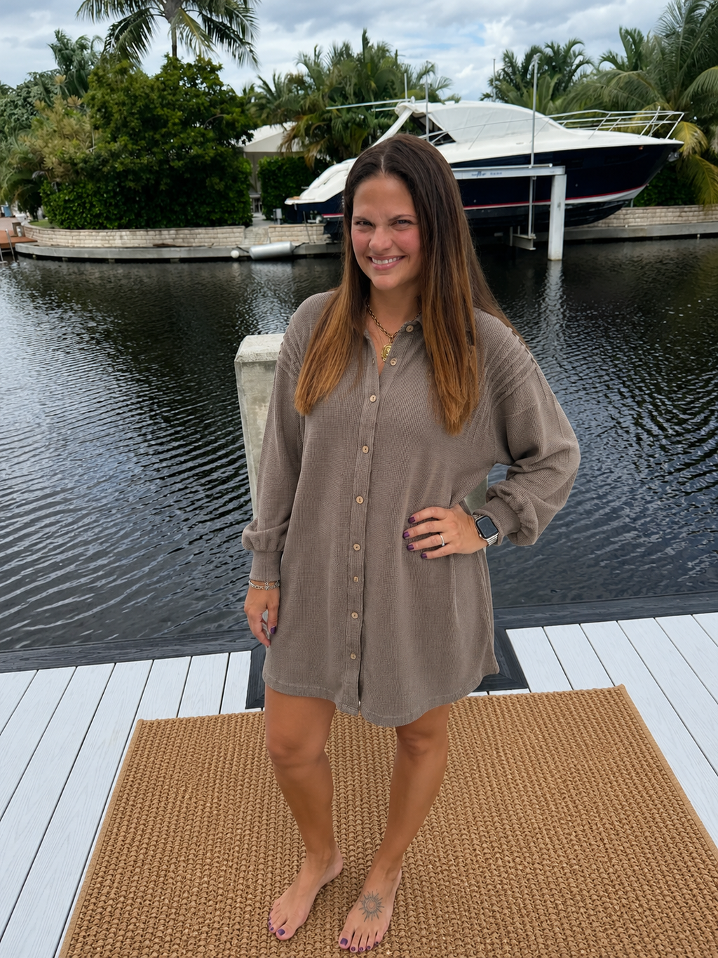 PREORDER: The Marlowe Waffle Shirt Dress (ETA: August)