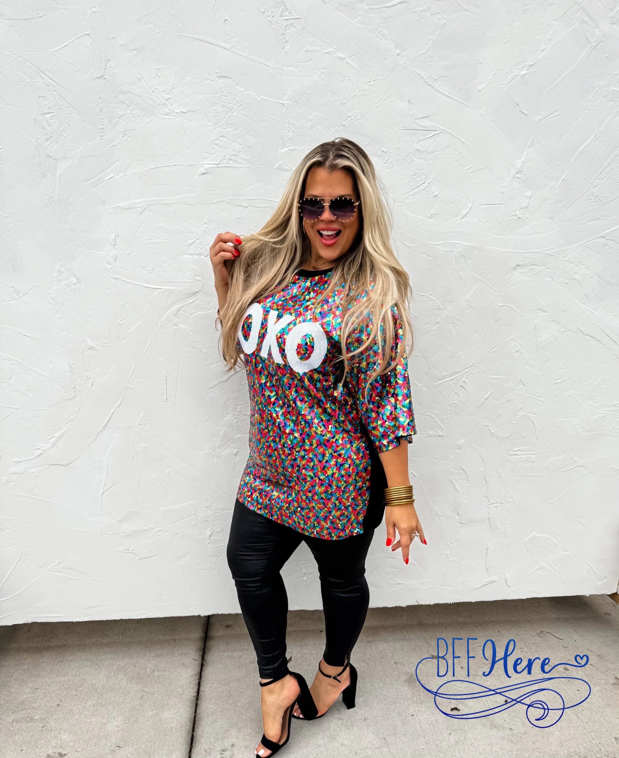 PREORDER: Shimmer in Love: The XOXO Sequin Top (Ships Middle of January) - BFF Here