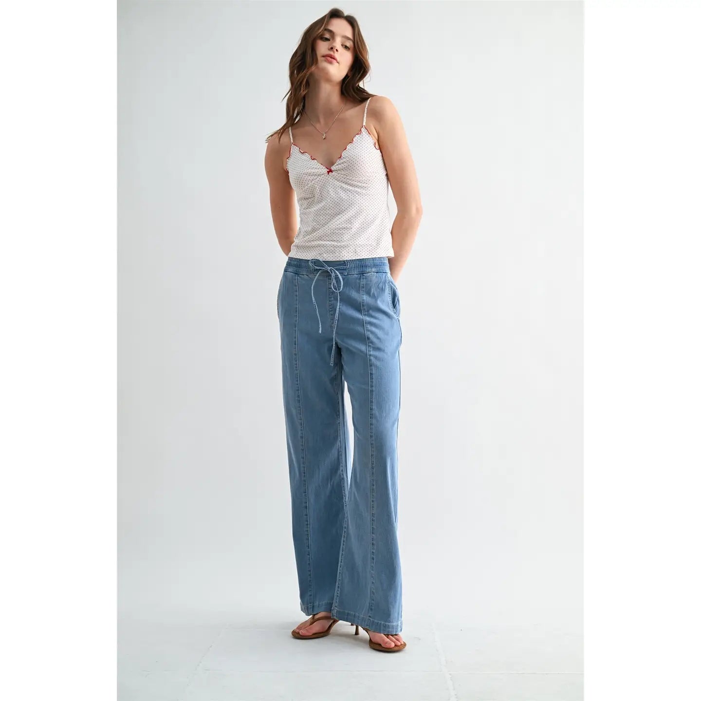 High-Rise Wide Joggers / French Blue by Mica Denim (ARRAY) — Ships 2-3 weeks - BFF Here