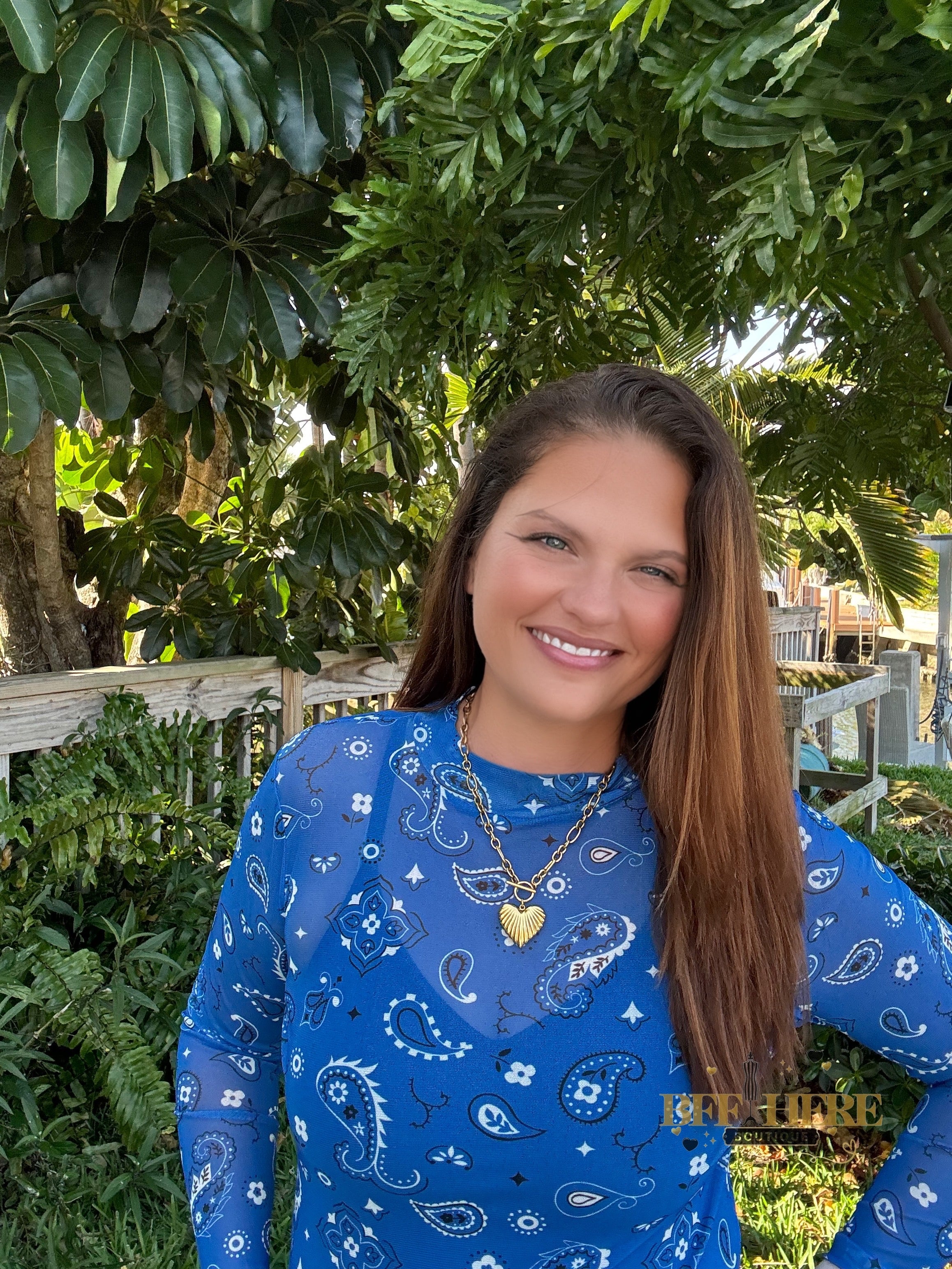 Bandana Babe Mesh Top / Blue by Sterling Kreek - BFF Here