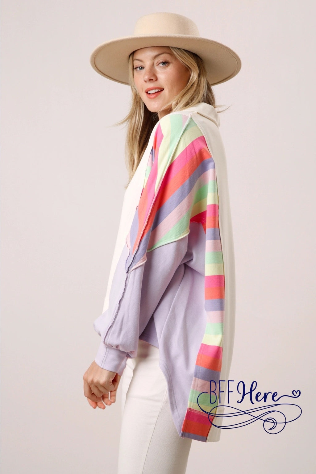 PREORDER: Urban Palette: Relaxed Fit Color Block Sweatshirt ( Ships Middle of January ) - BFF Here