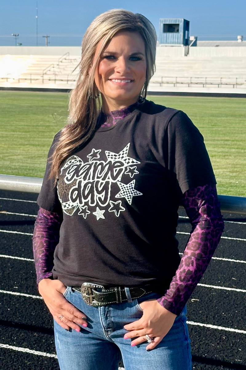 Sideline Spirit Purple Mesh Top by Sterling Kreek - BFF Here