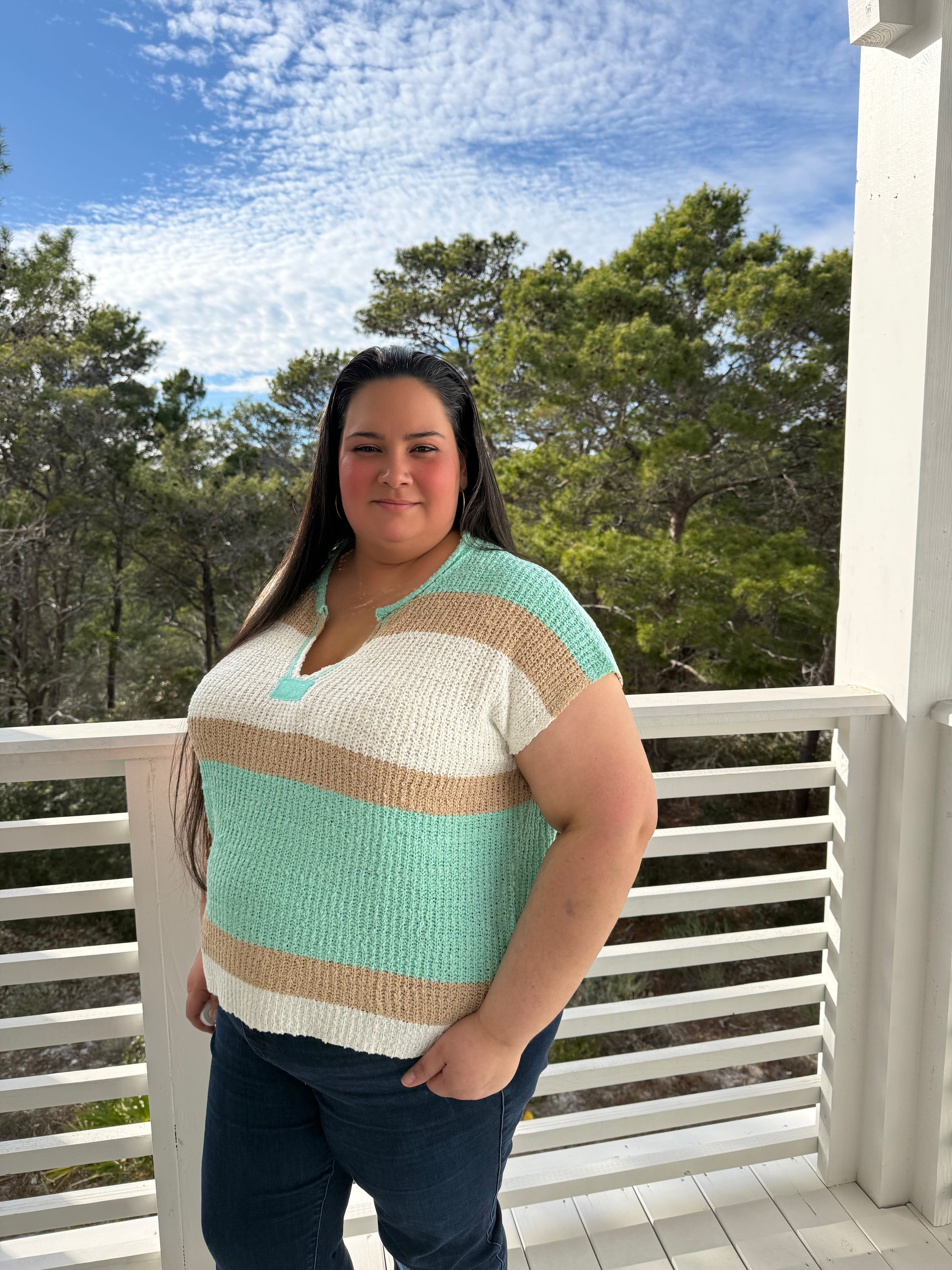 Short Sleeve Color Block Stripe Top by Sew In Love (Ships 2-3 weeks) - BFF Here