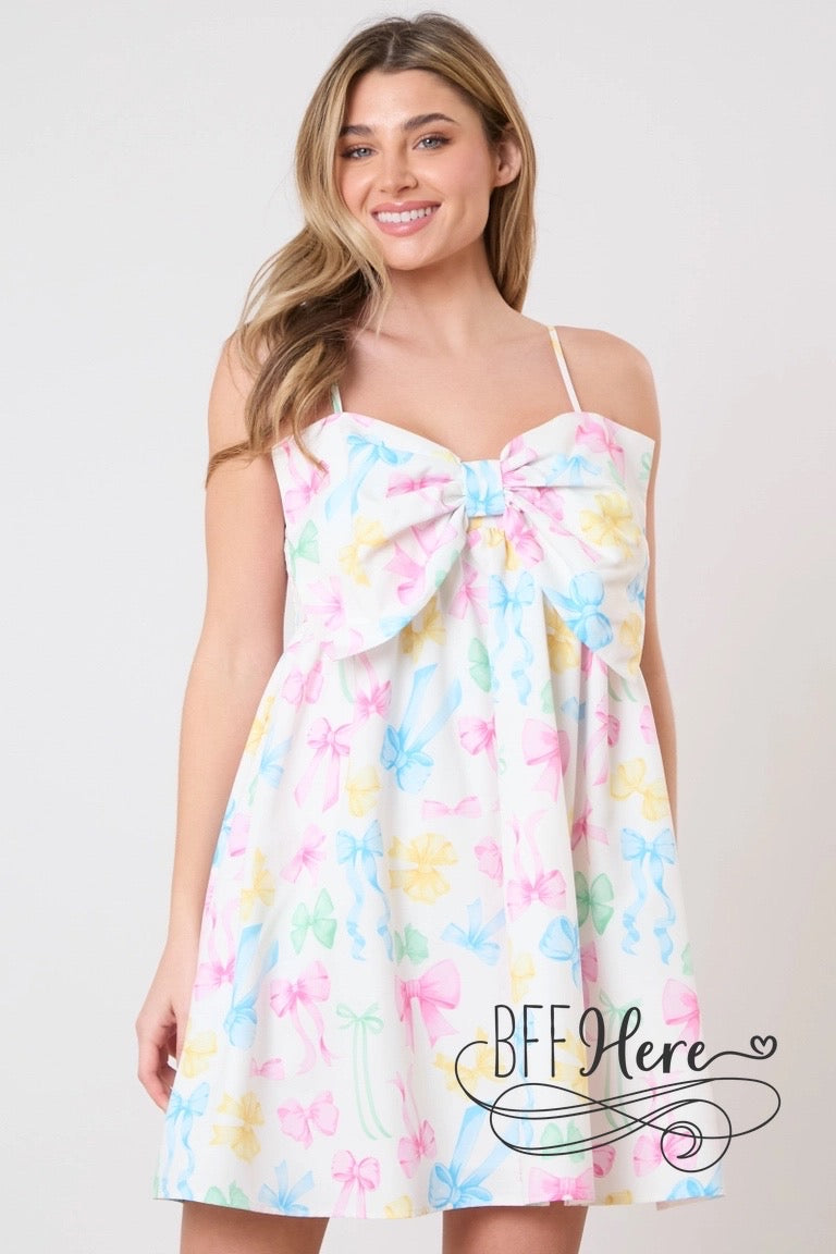 Ribbon Reverie: Vibrant Multicolor Dress - BFF Here