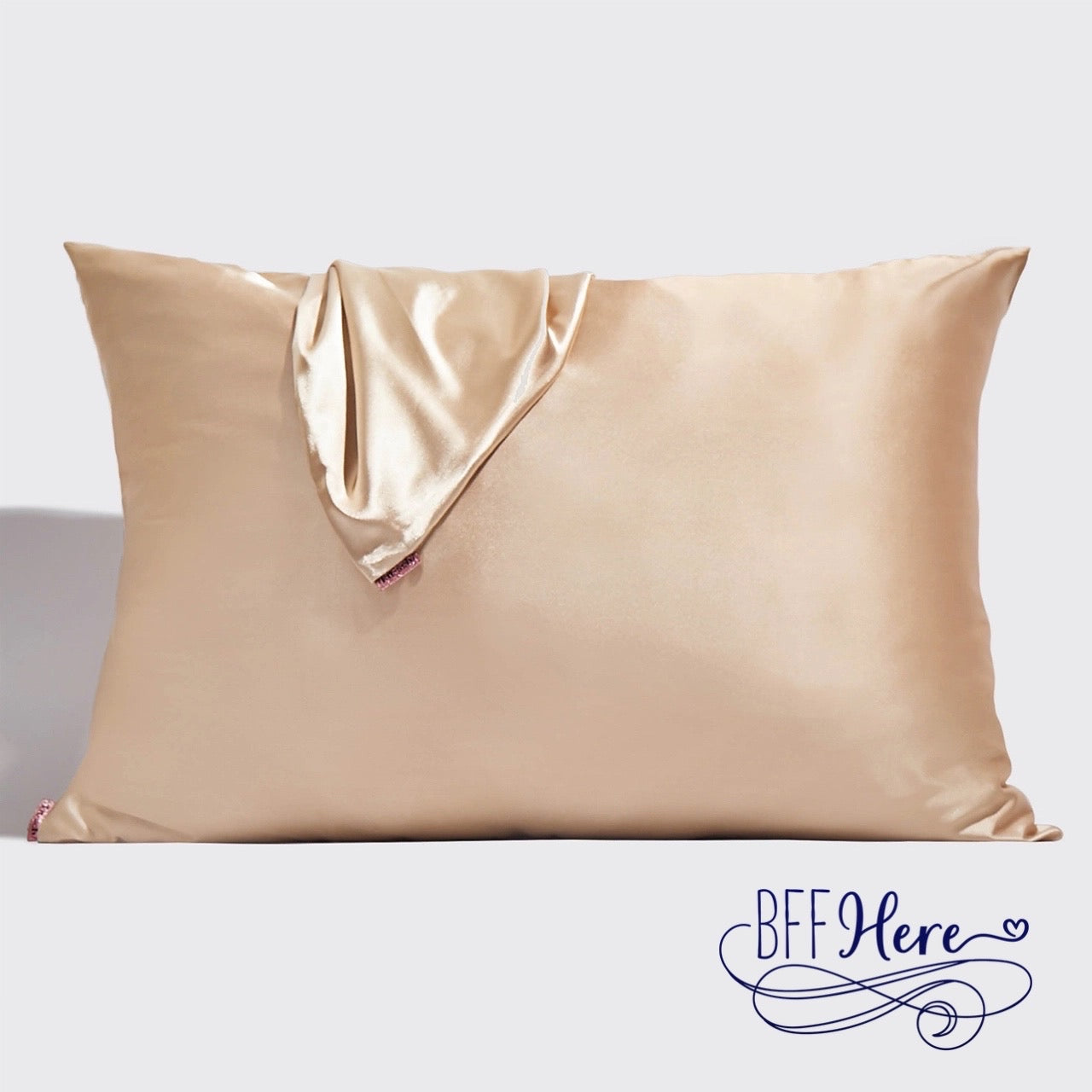 Holiday Satin Standard Pillowcase 2pc Set - Champagne - BFF Here