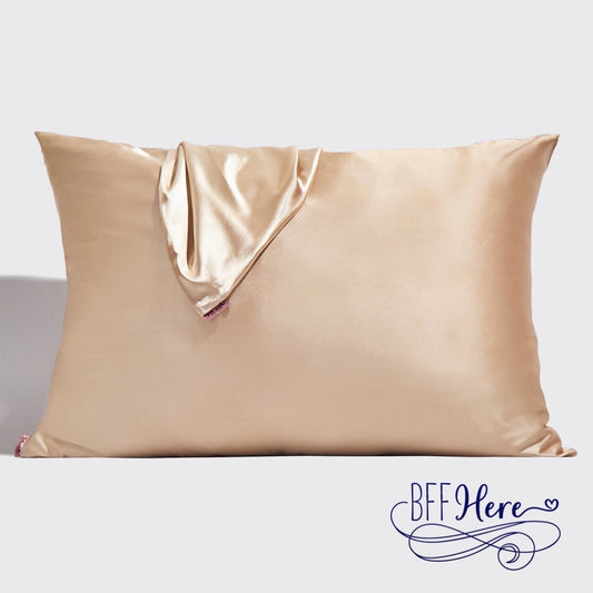 Holiday Satin Standard Pillowcase 2pc Set - Champagne - BFF Here