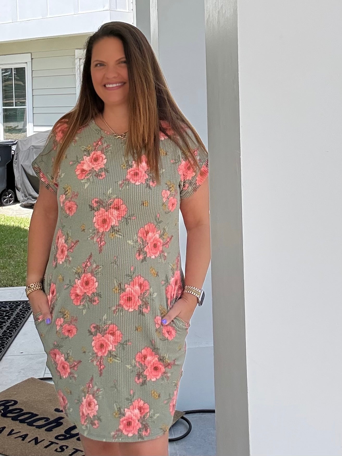 Mini Floral Olive Dress by HeimishUSA (ARRAY) — Ships 2-3 weeks - BFF Here