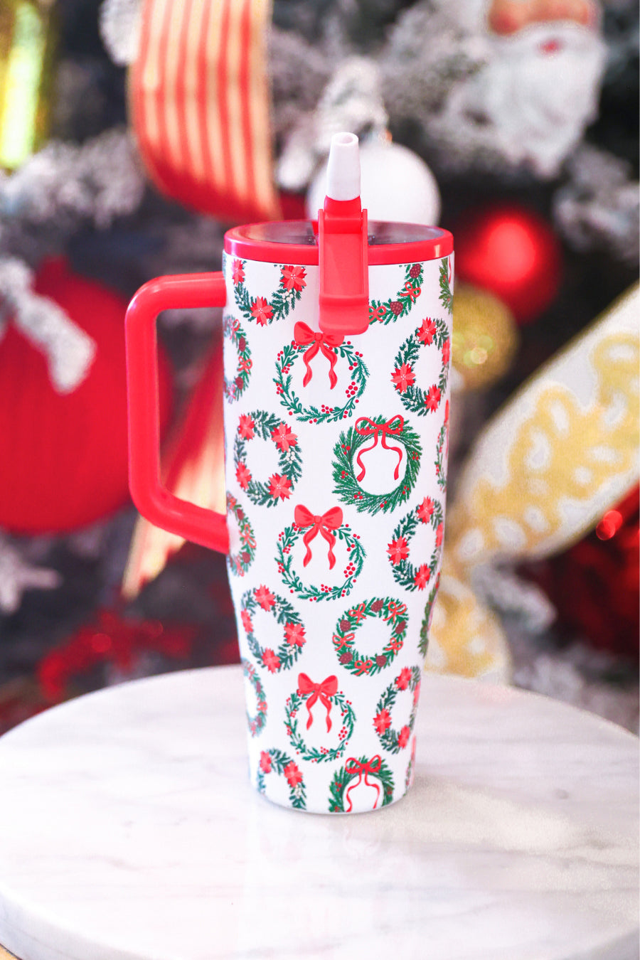 PREORDER: Ribbon Wreath Sleek Tumbler by Jess Lea (ETA September)