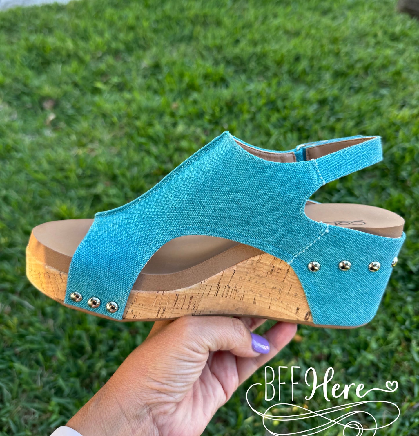 Carley - Turquoise Washed Canvas by Corkys - BFF Here