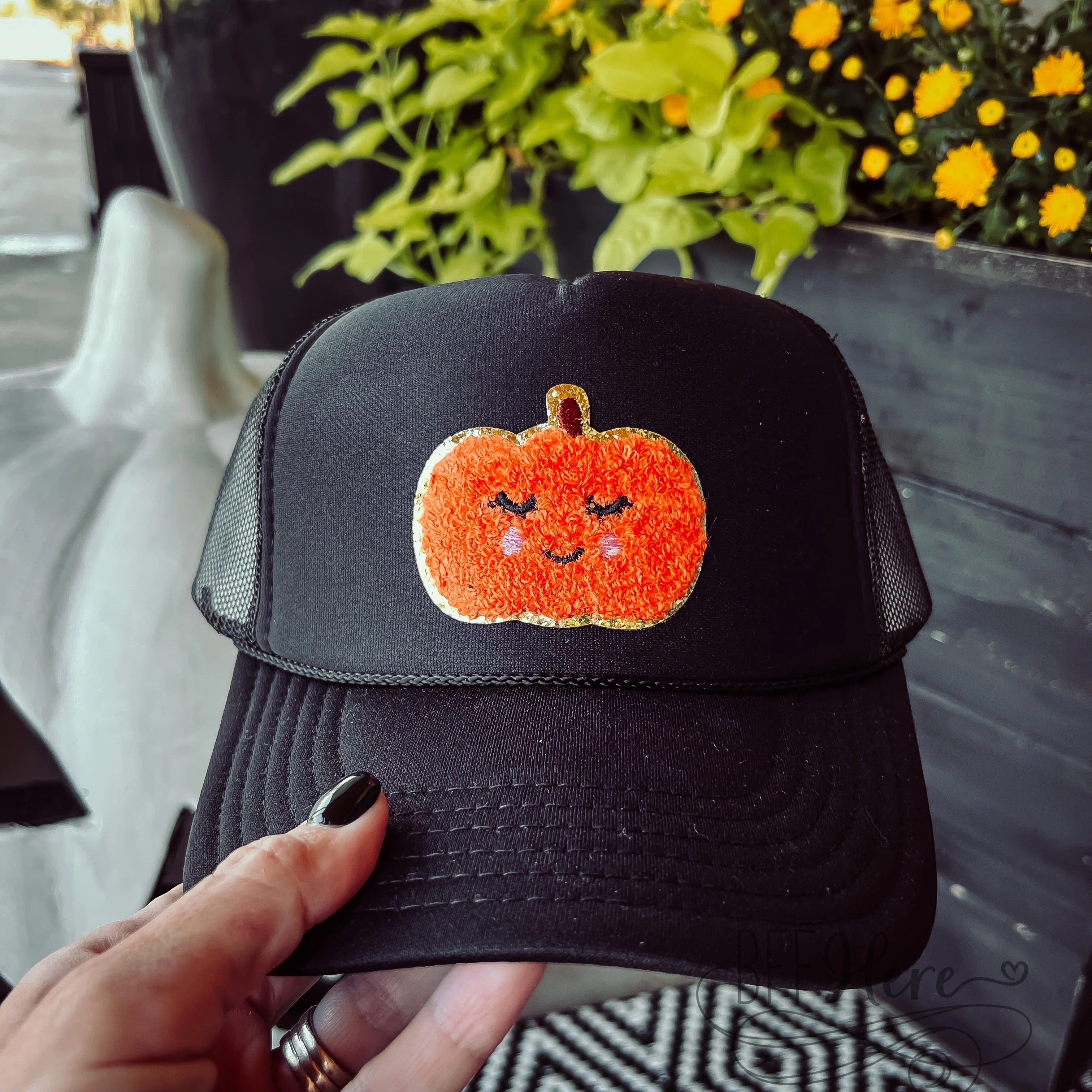 Fall Voyage Vibes: Spirited Pumpkin Trucker Hat / Choice of Color - BFF Here