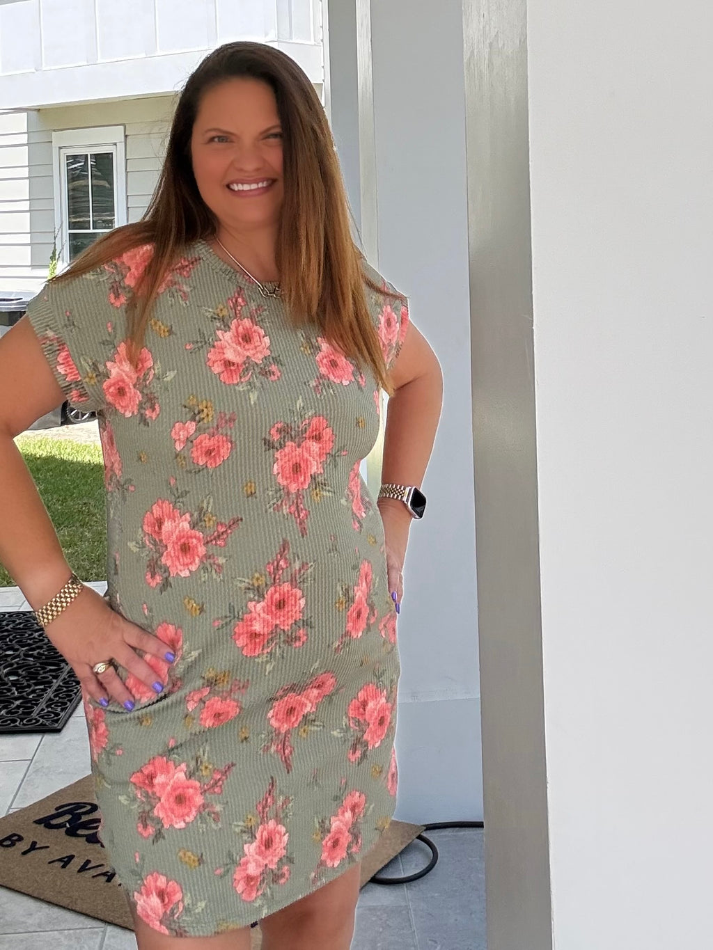 Mini Floral Olive Dress by HeimishUSA (ARRAY) — Ships 2-3 weeks - BFF Here