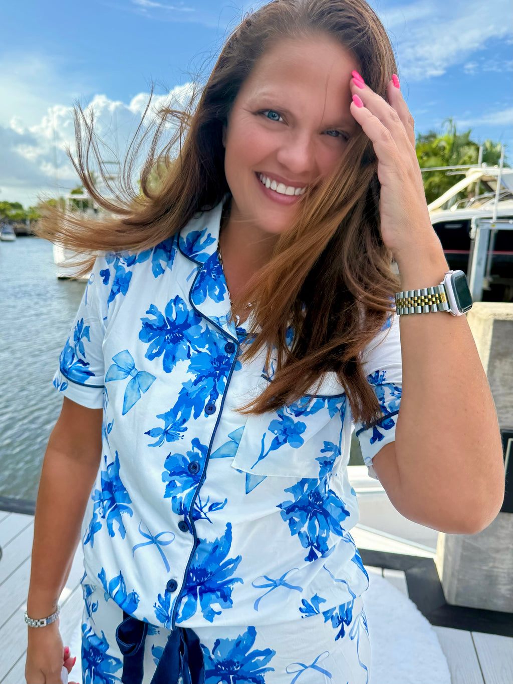 Blossom Short Sleeve Ruffle Pajama Set by Jess Lea - BFF Here