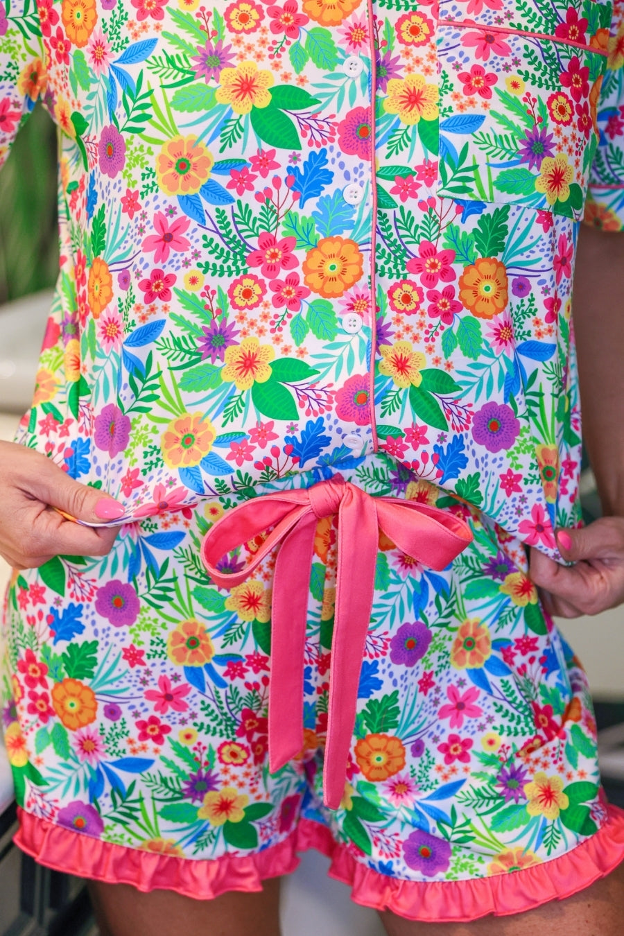 PREORDER: Paradise Blooms Ruffle Pajama Set by Jess Lea (ETA: May) - BFF Here