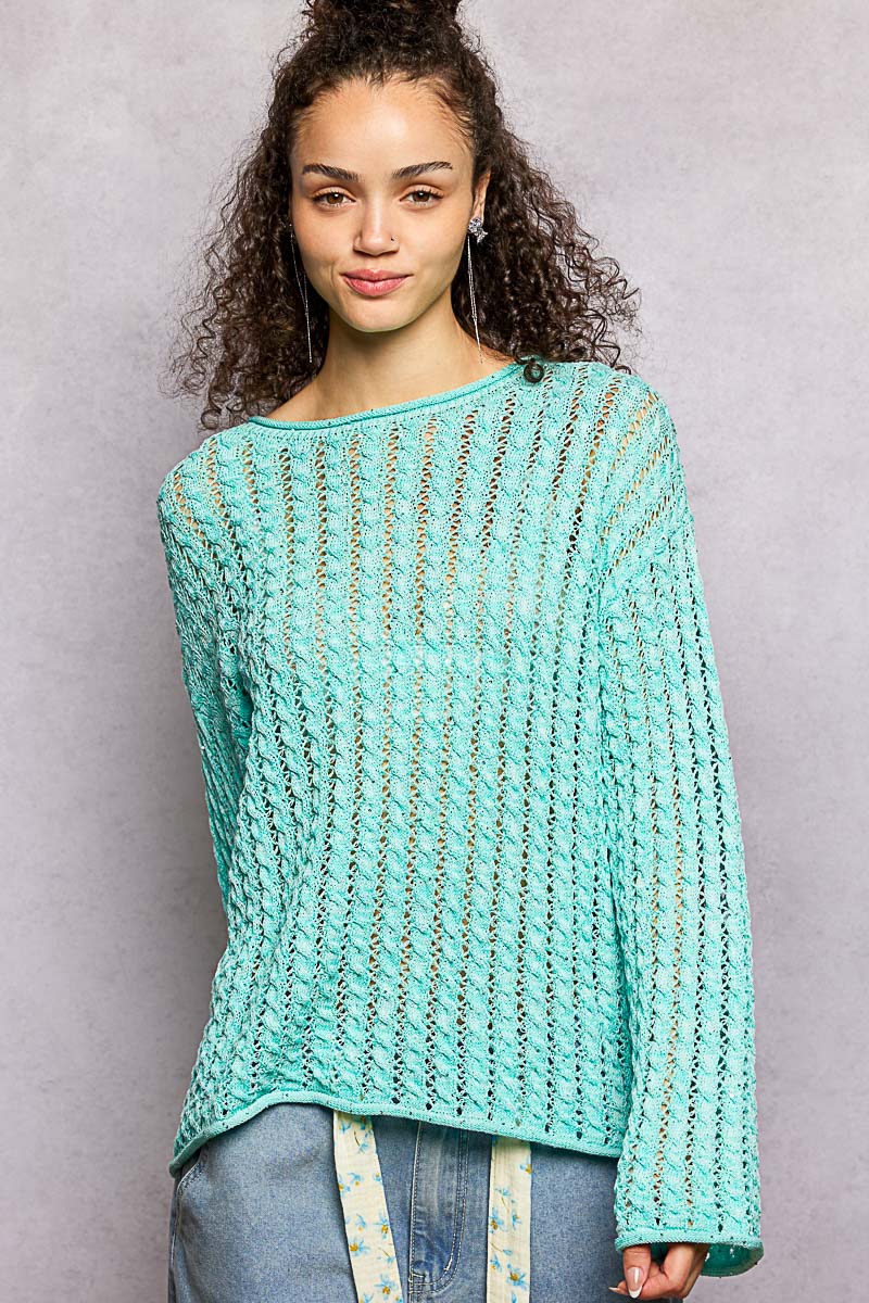 Long Sleeve Lightweight Summer Sweater Top  by POL (Ships 2-3 weeks) - BFF Here