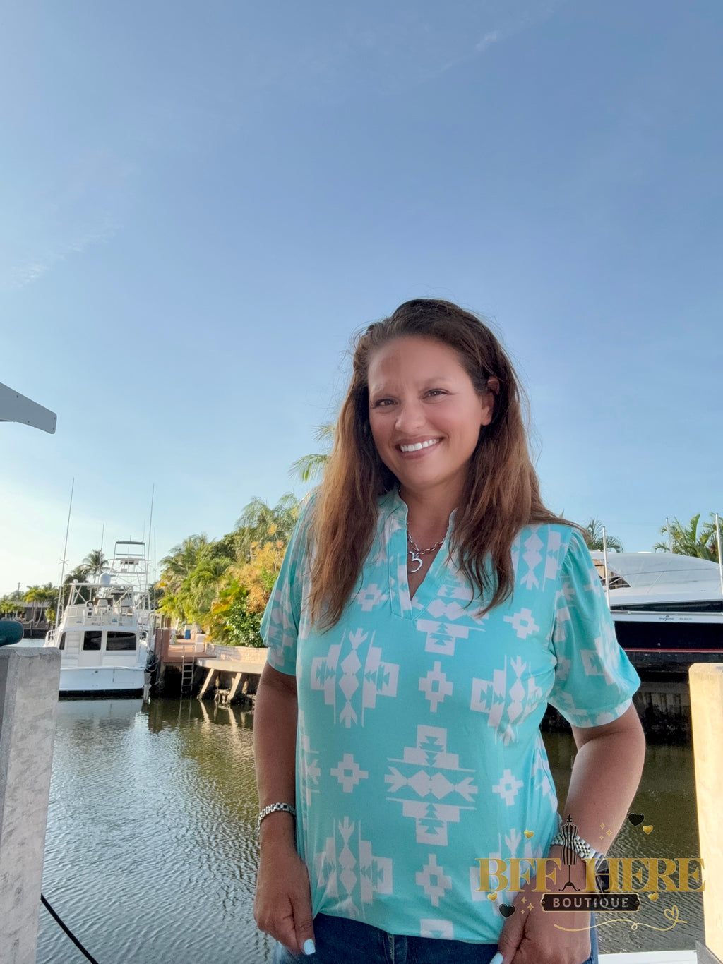 Turquoise  Dreams Top by Sterling Kreek - BFF Here