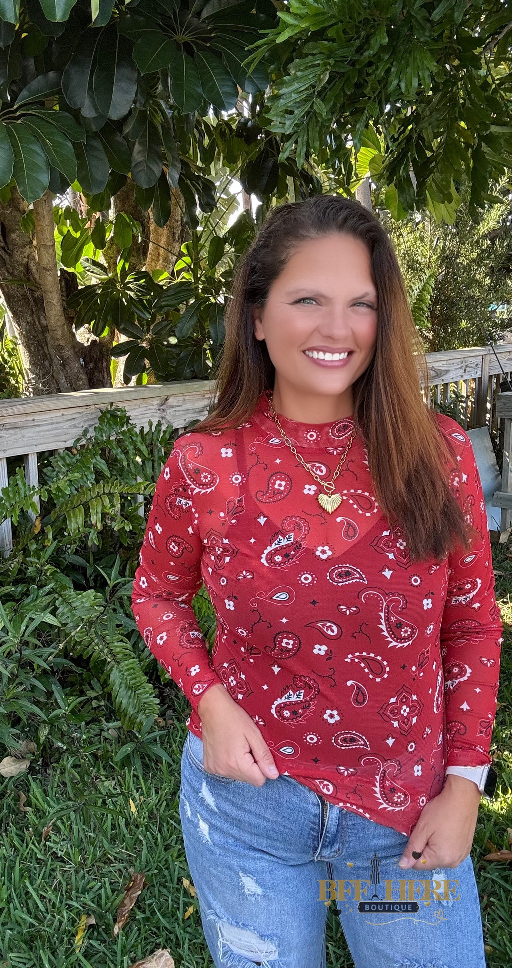 Bandana Babe Mesh Top / Red by Sterling Kreek - BFF Here