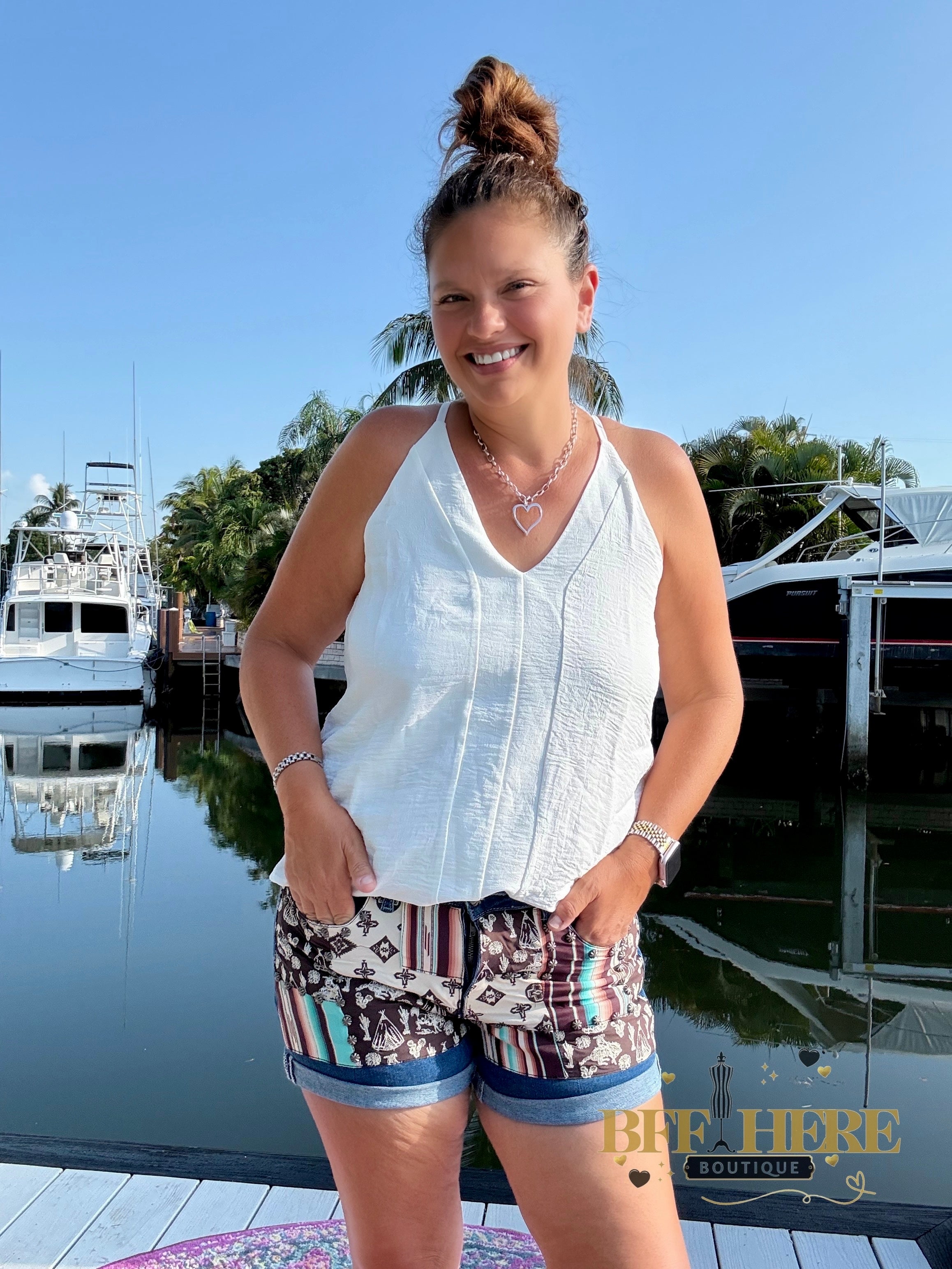 Patched Up Shorts - Western by Sterling Kreek - BFF Here