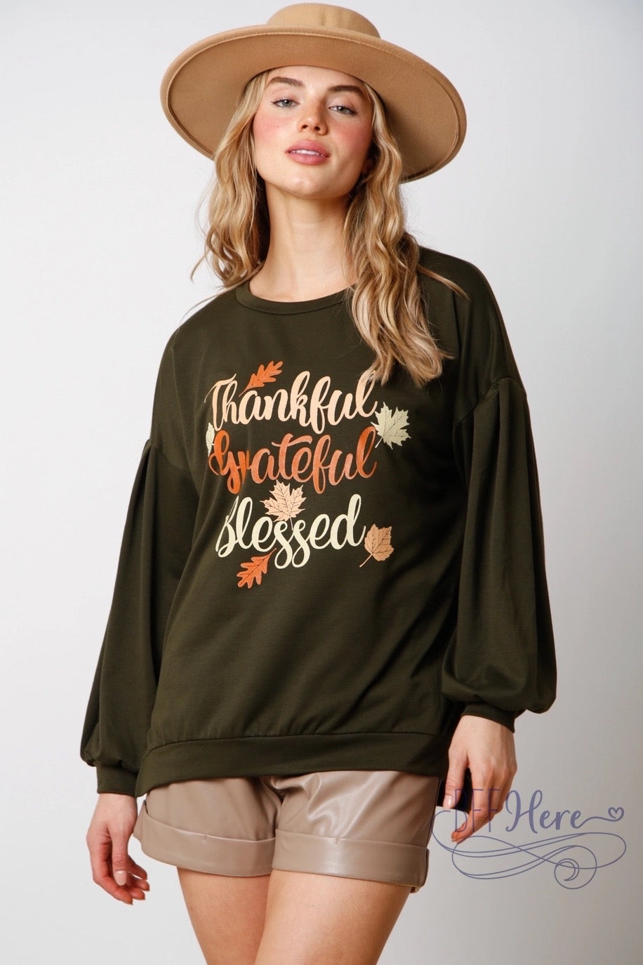 PREORDER-Thankful, Grateful, Blessed: The Sweatshirt That Captures the Spirit of the Season
 (Ships End of September ) - BFF Here