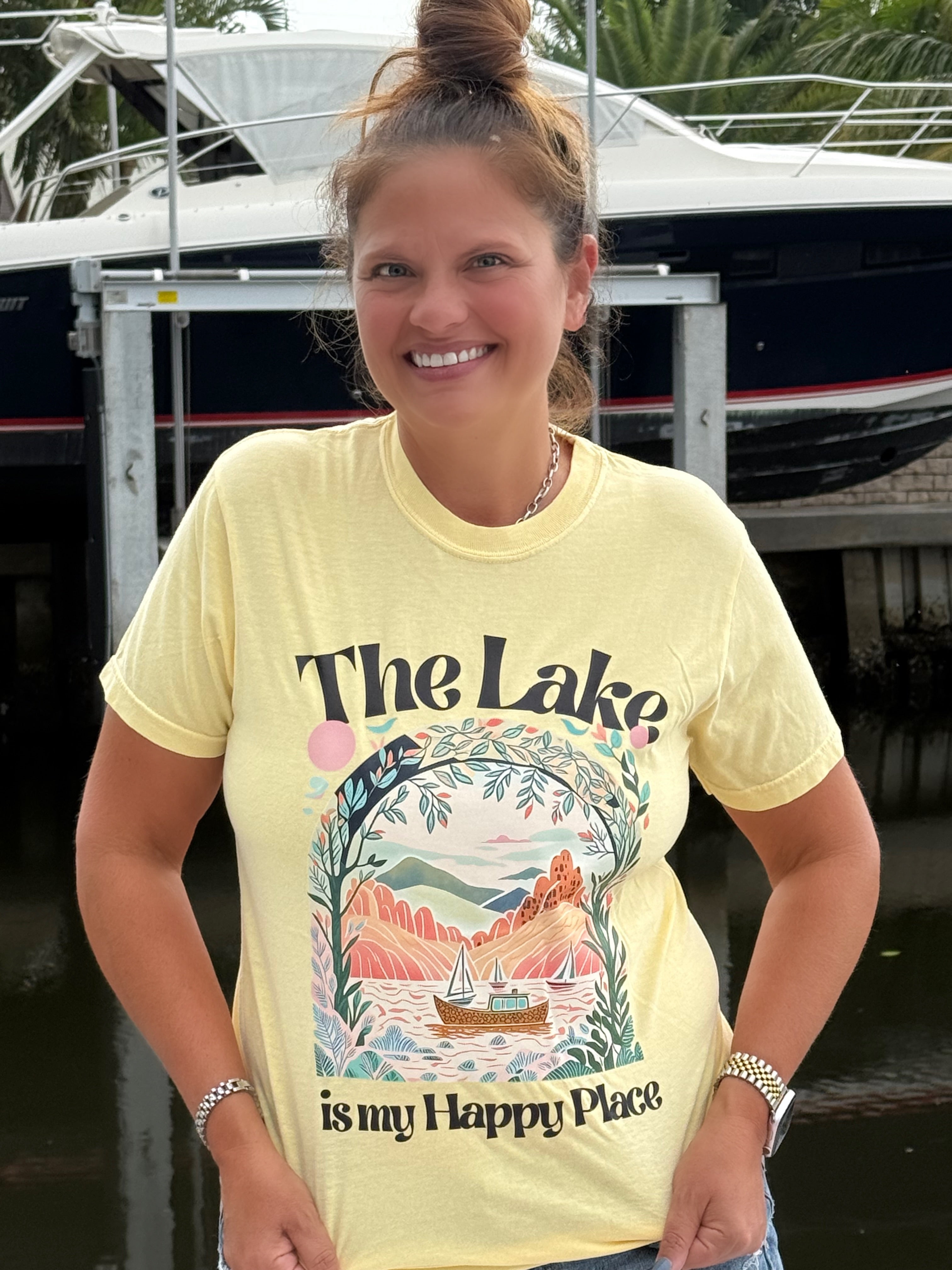 Lake Days & Happy Vibes 
Tee - BFF Here