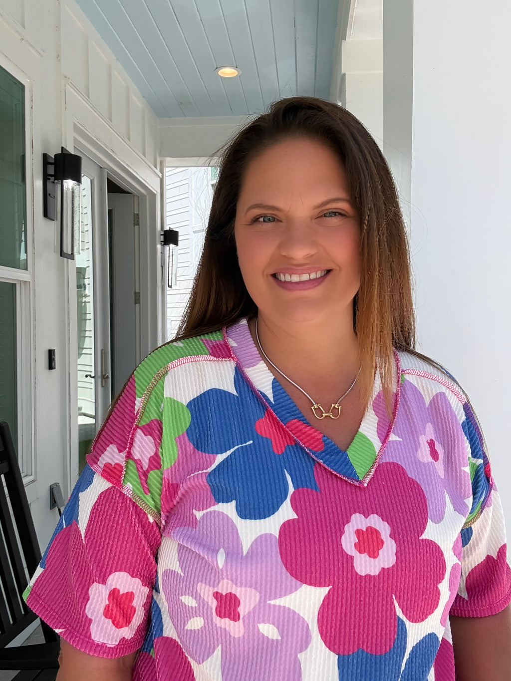 Cream and Fuchsia Flower Top by HeimishUSA (ARRAY) — Ships 2-3 weeks - BFF Here