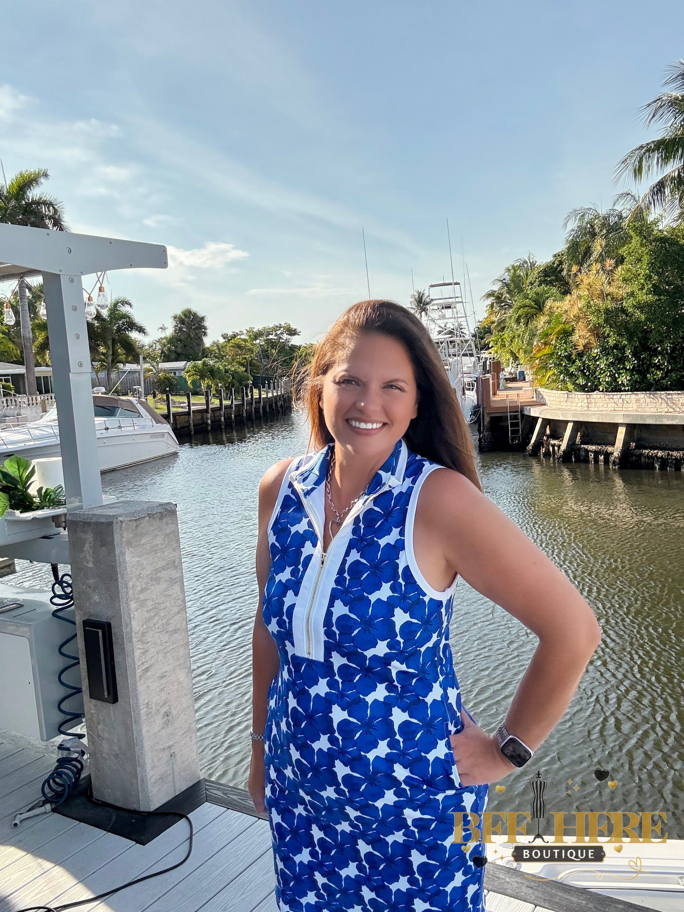Everyday Zipper Dress / Blue Floral by Jess Lea - BFF Here