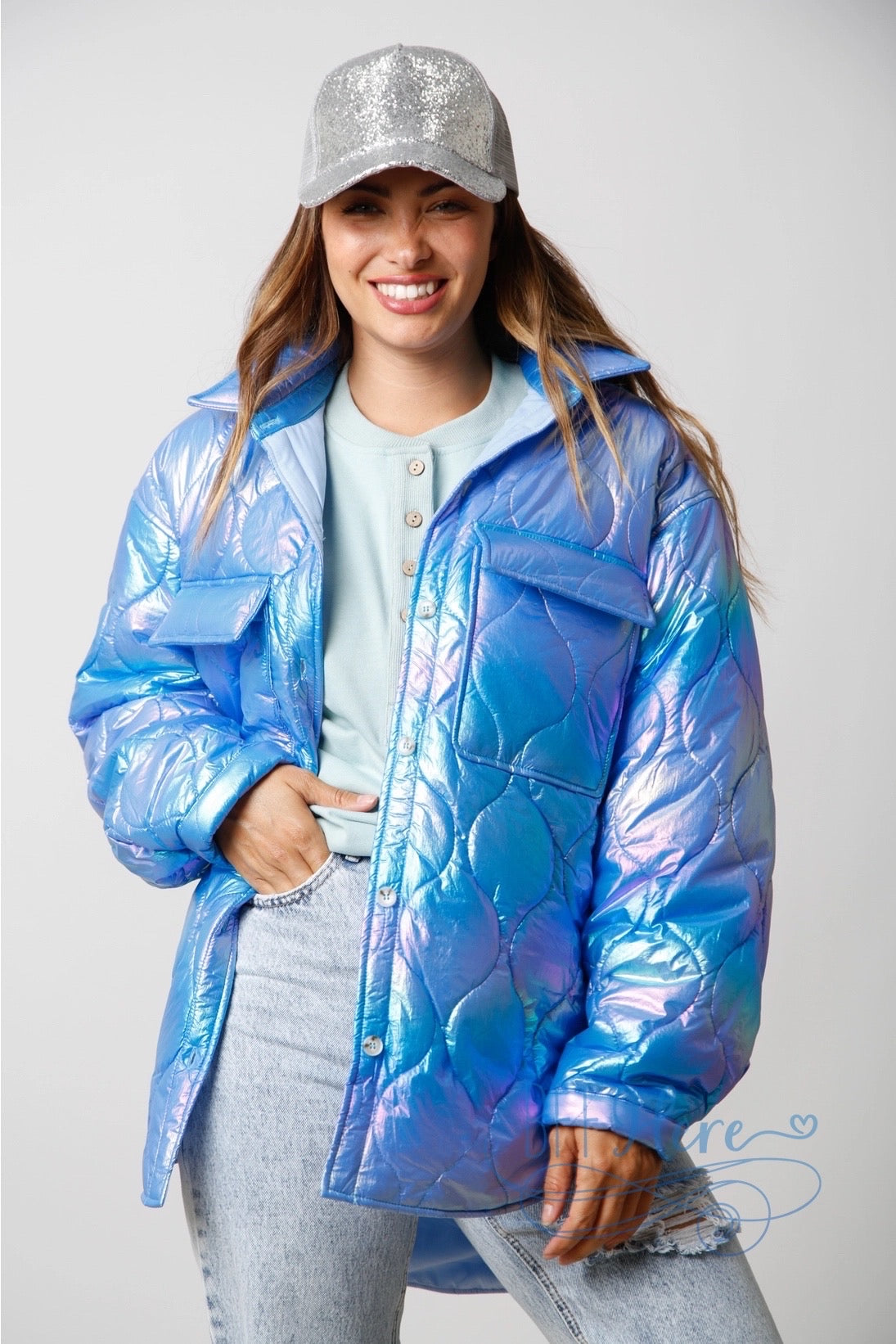 Mystical Glow Iridescent Puffer Jacket / Choice of Color - BFF Here