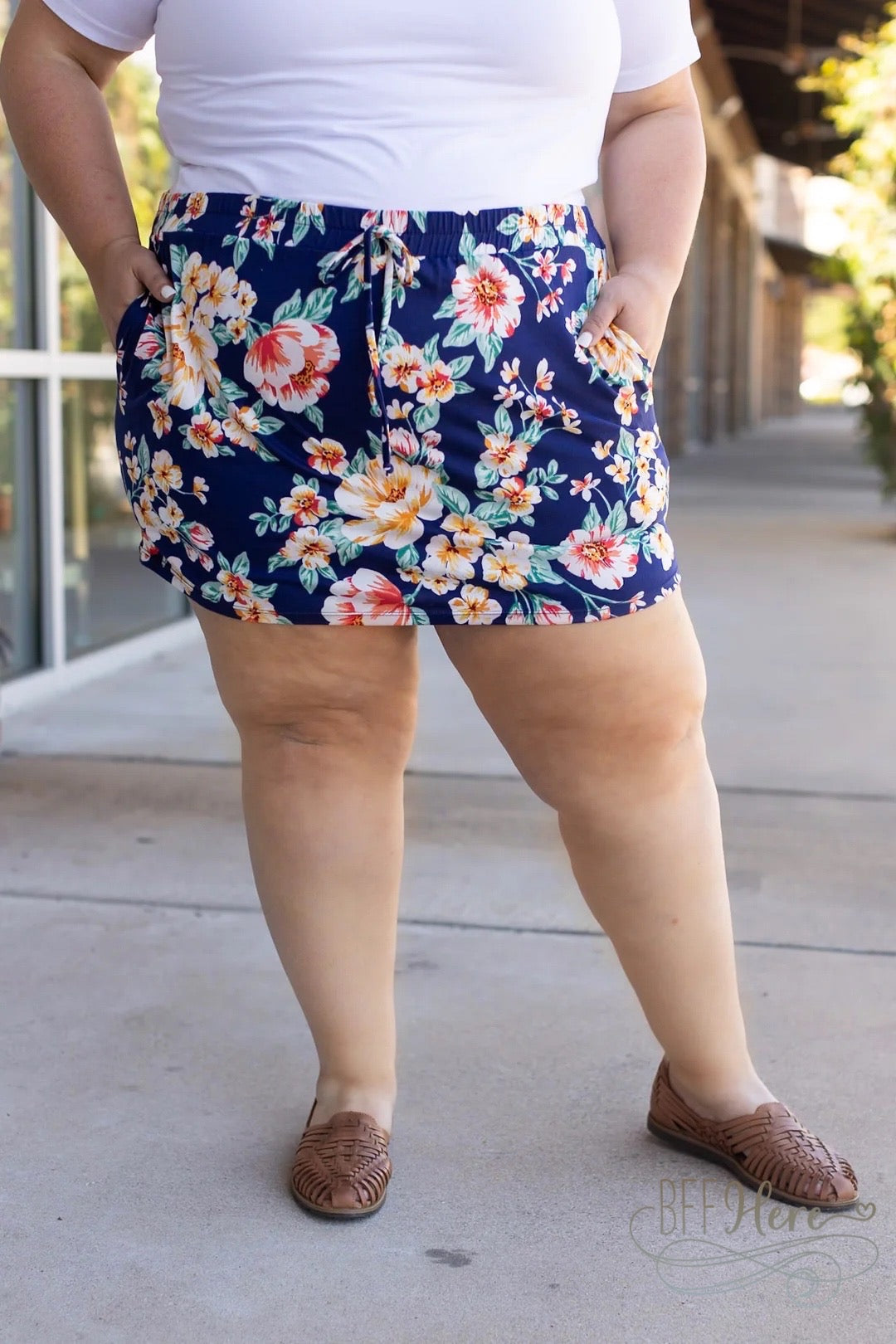 Sienna Skort - Navy Tropical - BFF Here