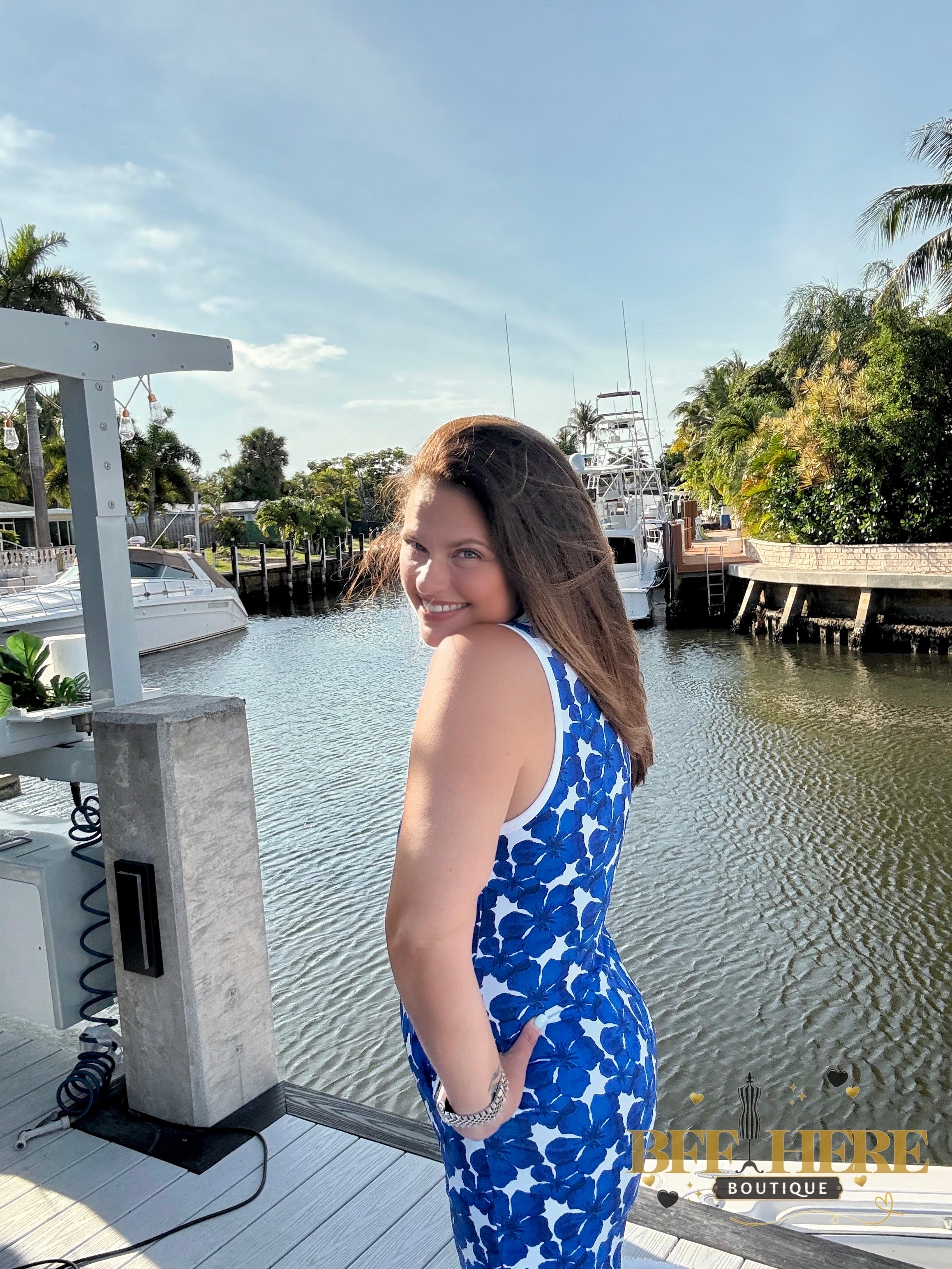 Everyday Zipper Dress / Blue Floral by Jess Lea - BFF Here