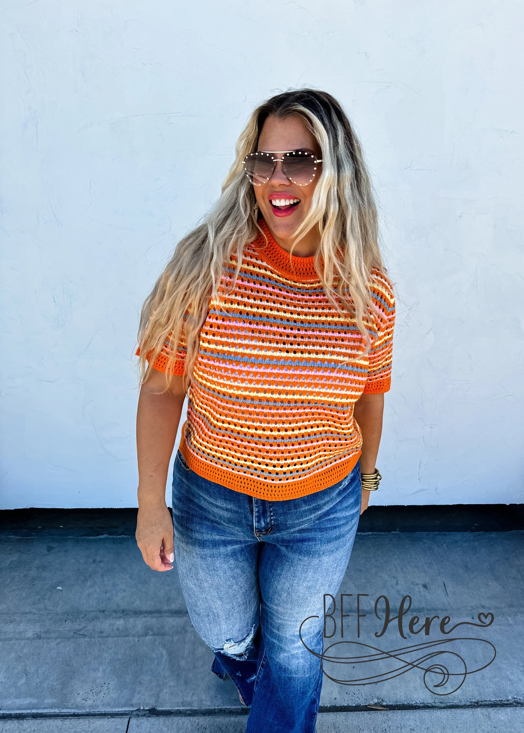 PREORDER: Striped Serenity: Soft Knit Top / Choice of Color by Blakeley (Ships Middle of April) - BFF Here