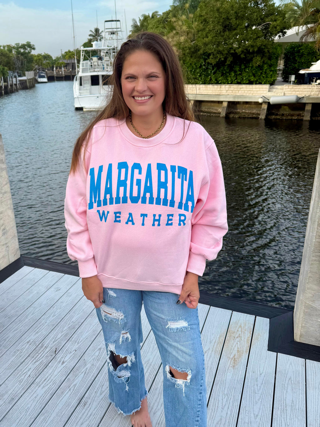 Lt. Pink Margarita Weather Sweatshirt by Panache - BFF Here