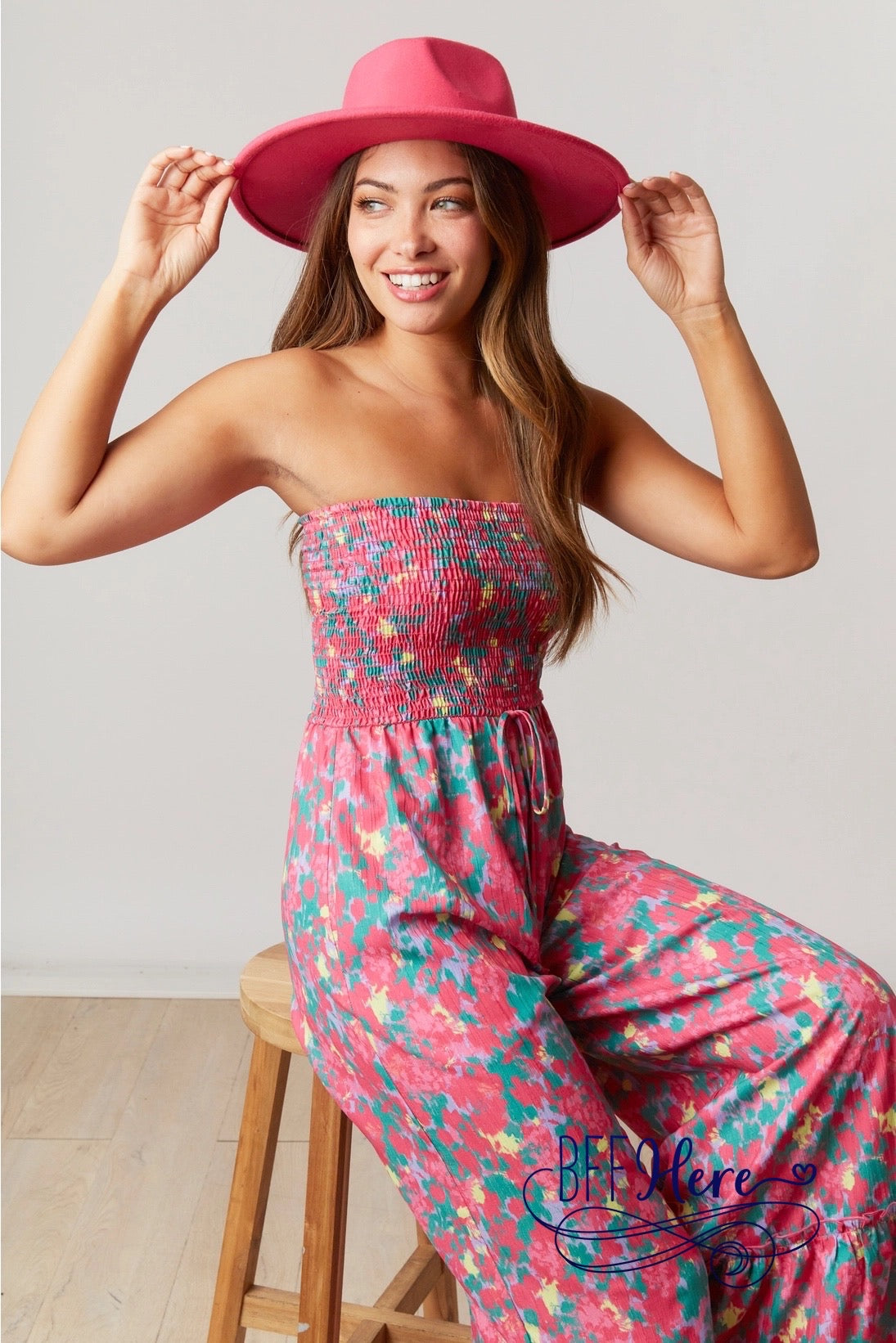 Blooming Elegance: Floral Printed Jumpsuit - BFF Here