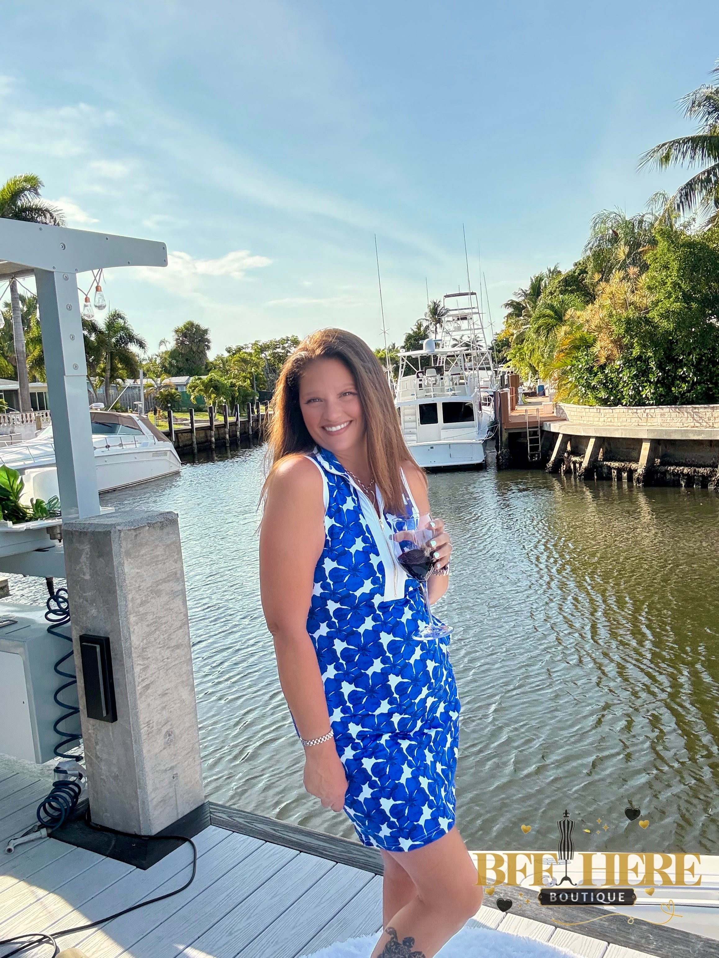 Everyday Zipper Dress / Blue Floral by Jess Lea - BFF Here