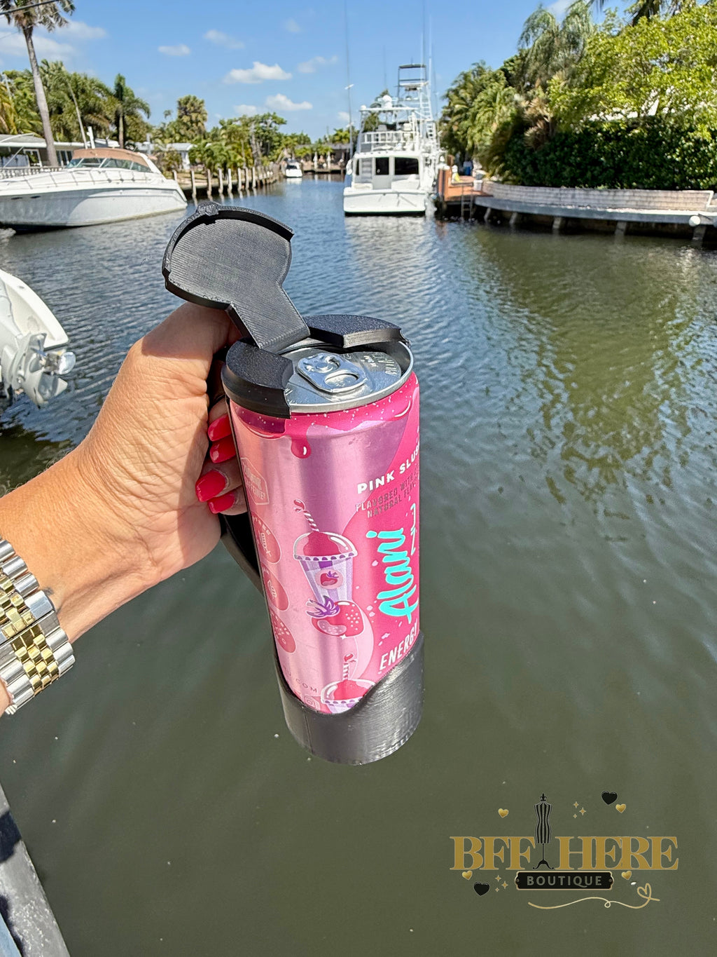 Sip & Chill Skinny Can Lid / Choice of Color - BFF Here