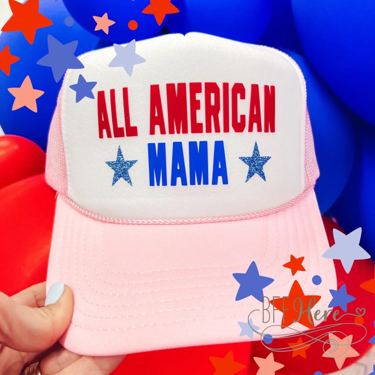 ‘All American Mom’ Trucker Hat: Sport Your Pride! - BFF Here