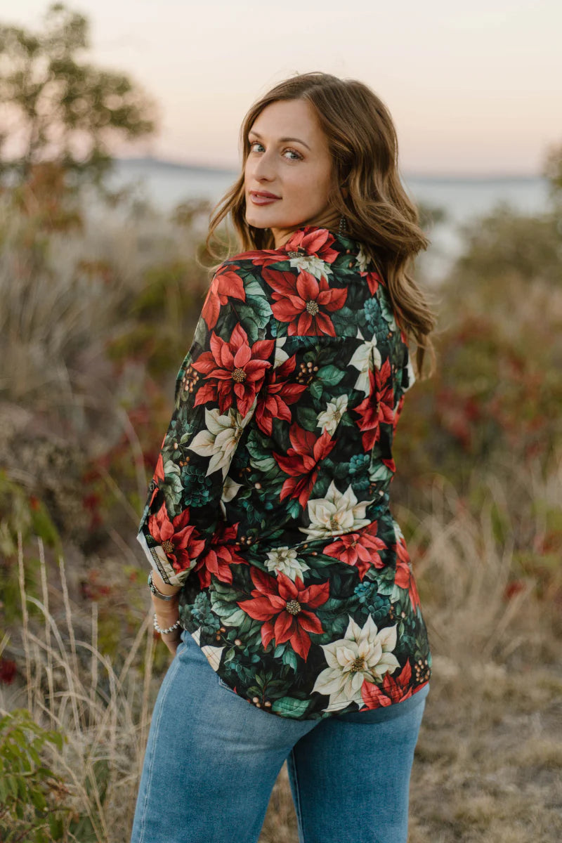Poinsettia Season Top by Sterling Kreek - BFF Here