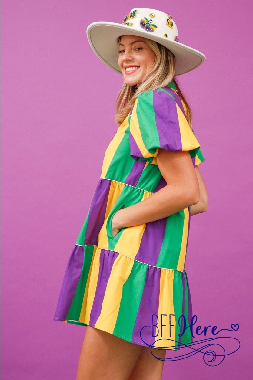Carnival Stripes: Mardi Gras Poplin Delight - BFF Here