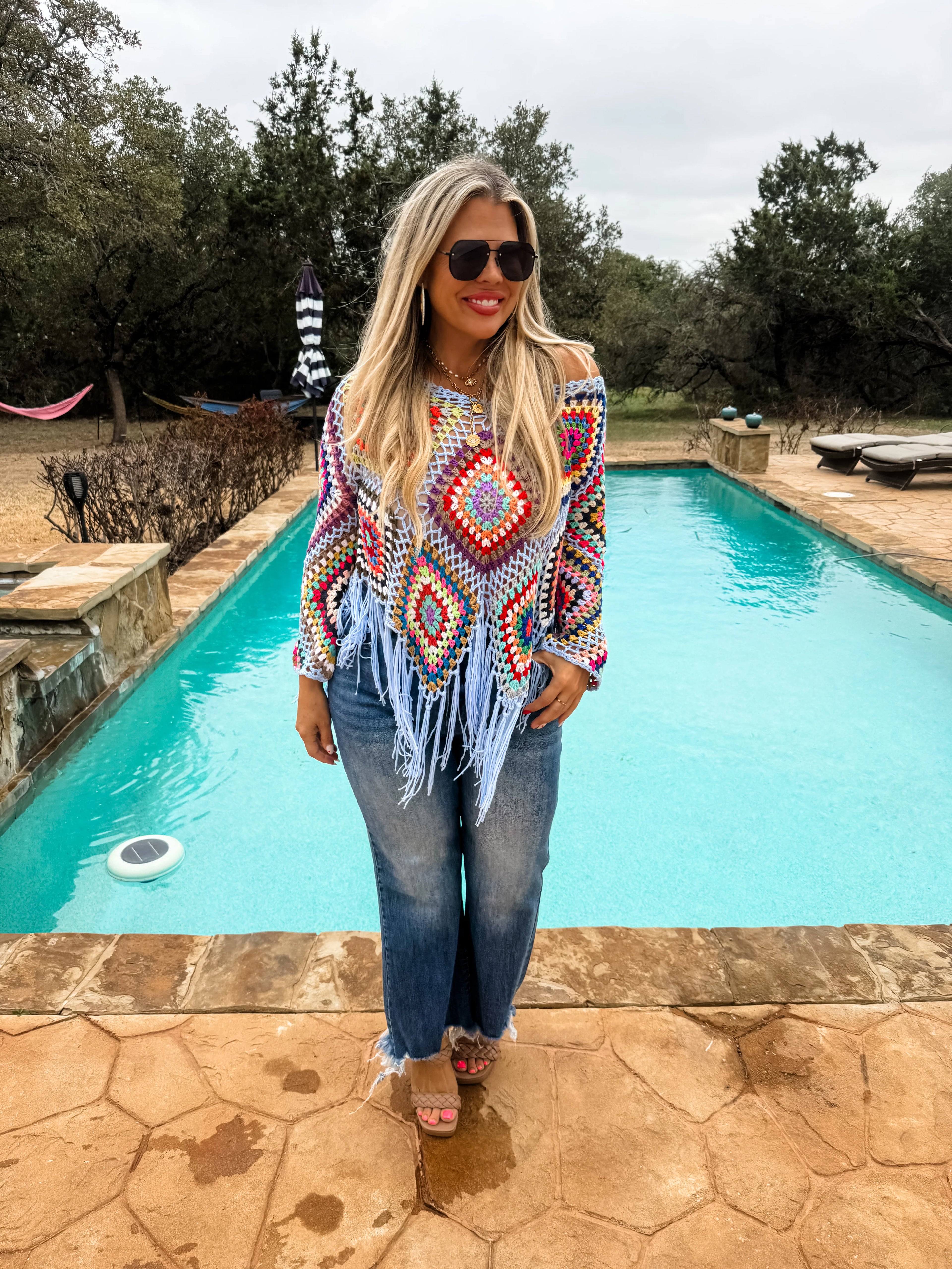 Boho Crochet Knit Top by Blakeley / Choice of Color - BFF Here